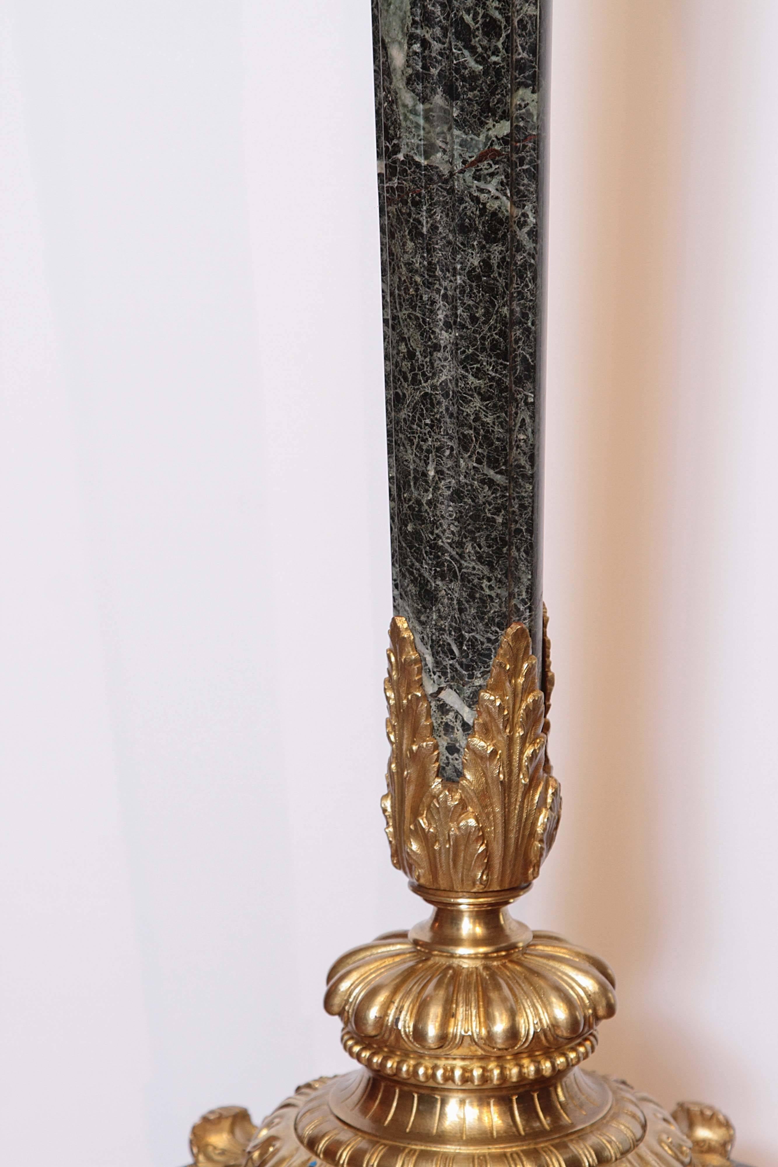 19th Century Empire Marble and Gilt Bronze Floor Lamp 3