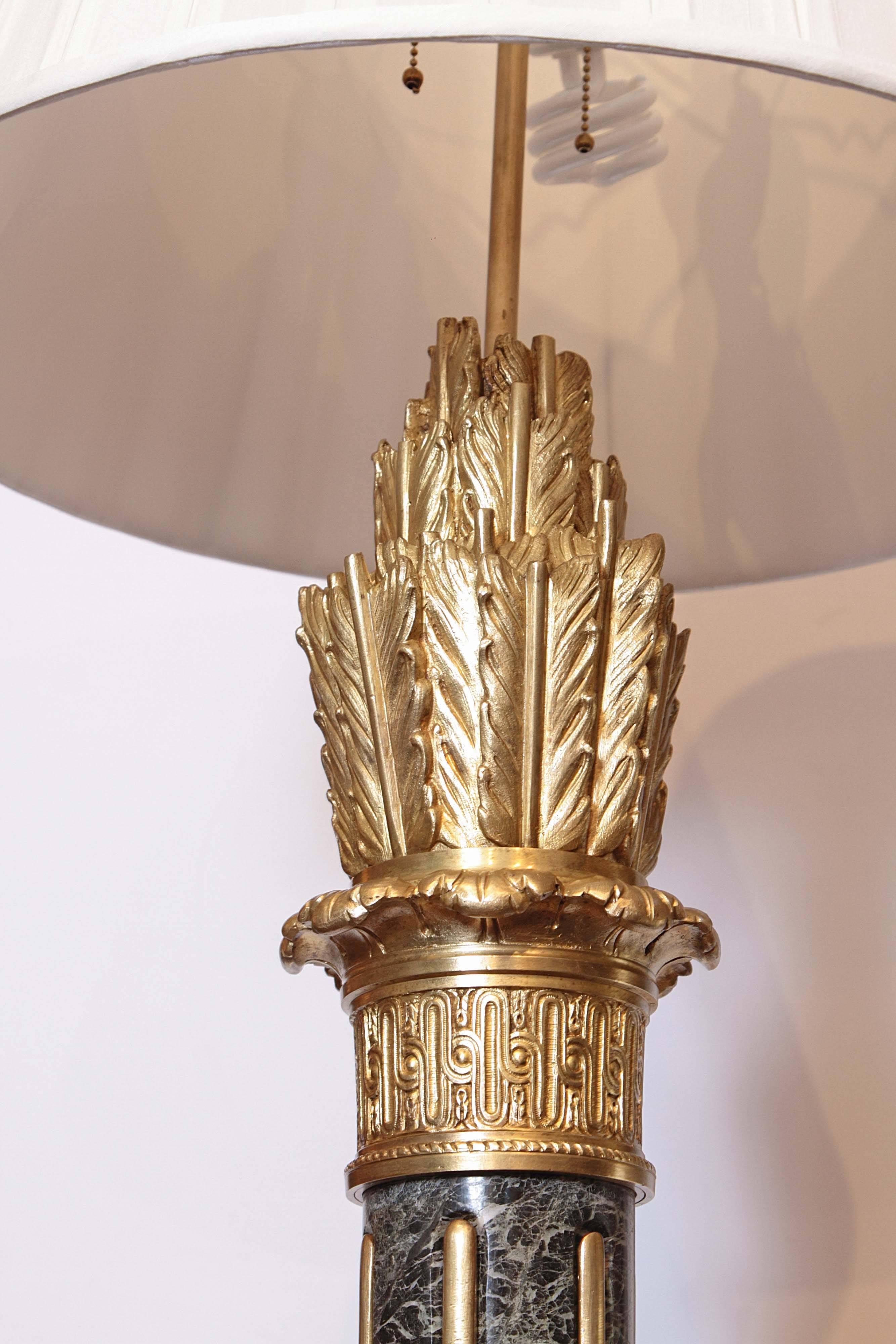 19th Century Empire Marble and Gilt Bronze Floor Lamp 5