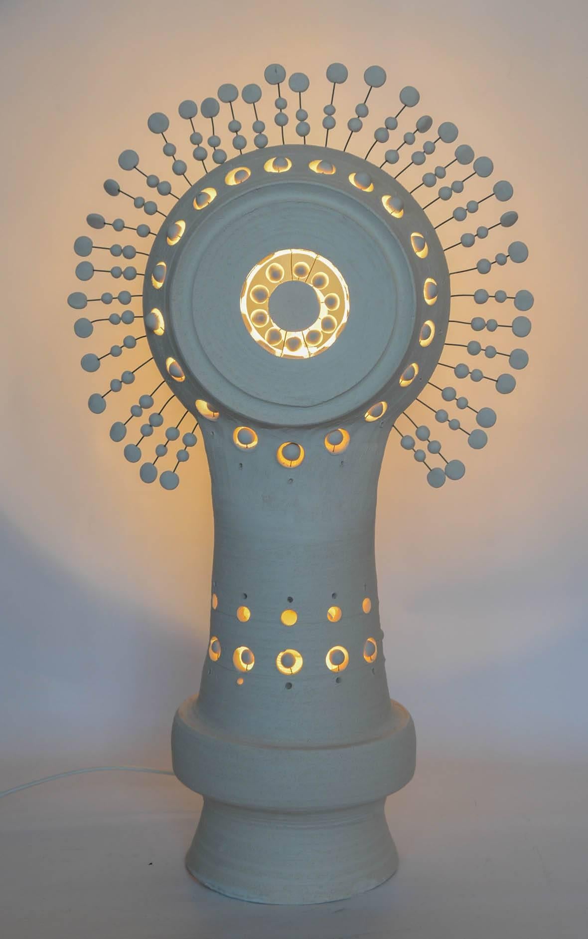 Beautiful Sunshine TOTEM Lamp Signed by Georges Pelletier 1
