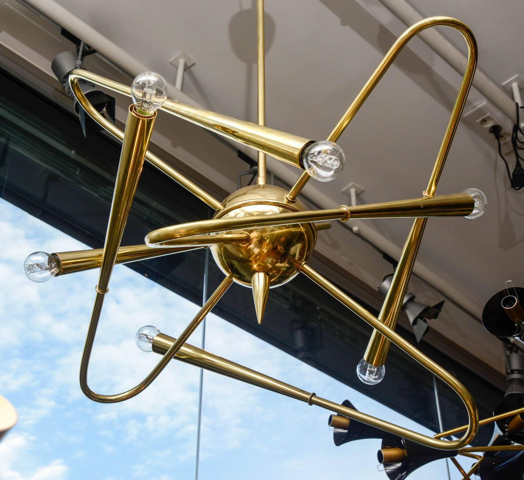 Unusual Brass Sputnik Chandelier 1