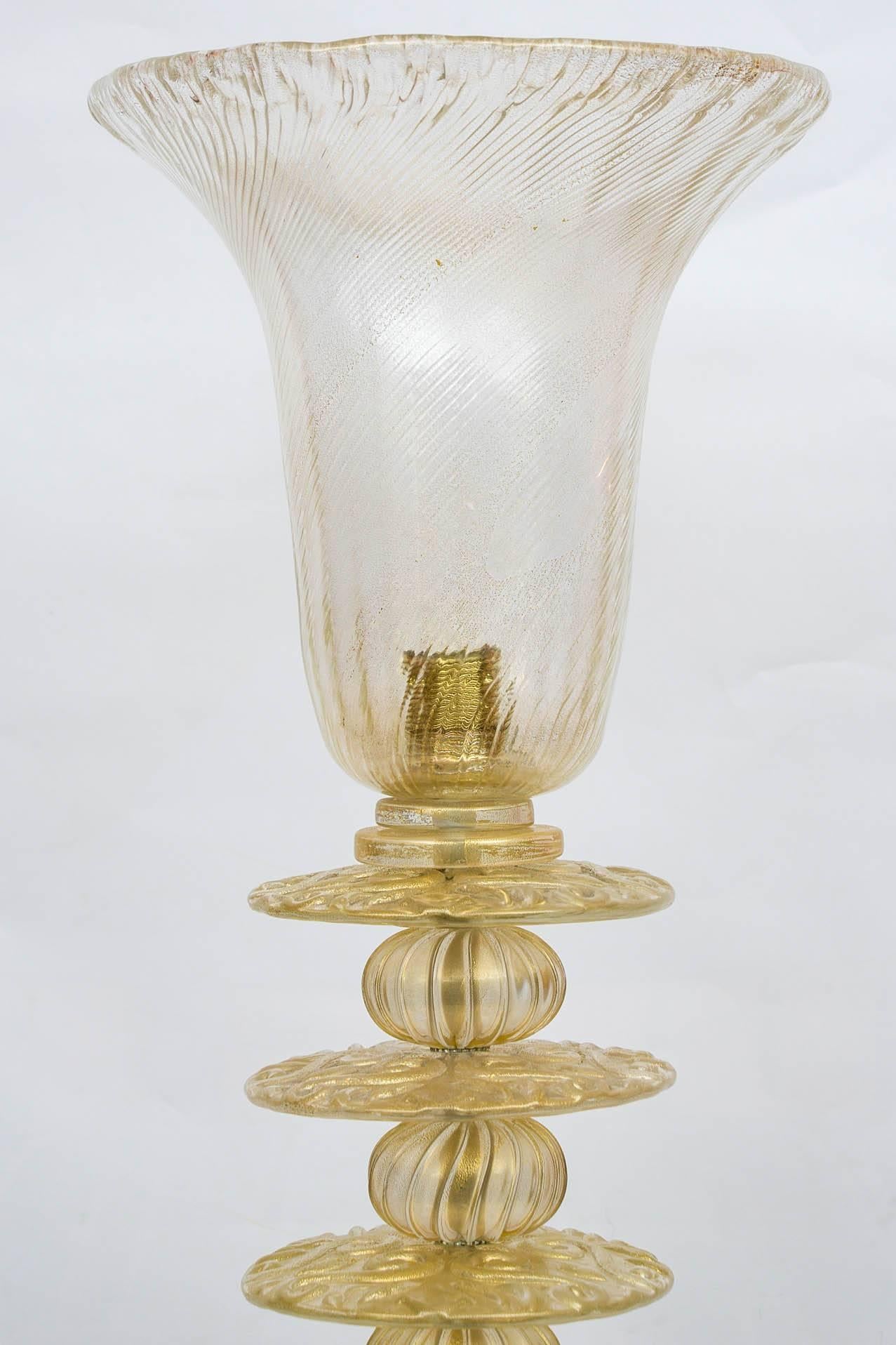 Pair of Tall Murano Lamps In Excellent Condition In Bois-Colombes, FR