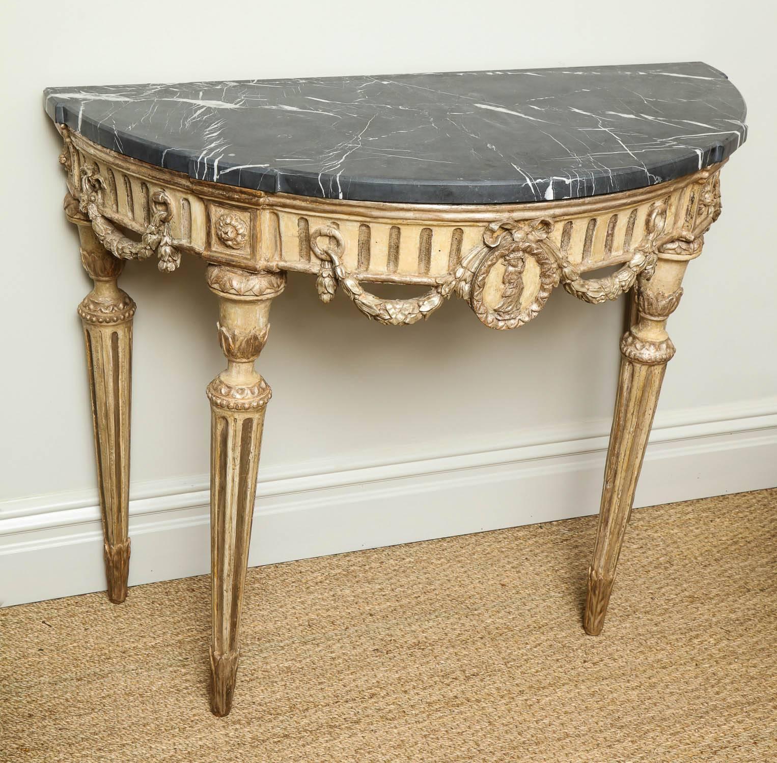 Pair of Italian Neoclassical Console Tables In Good Condition In Greenwich, CT