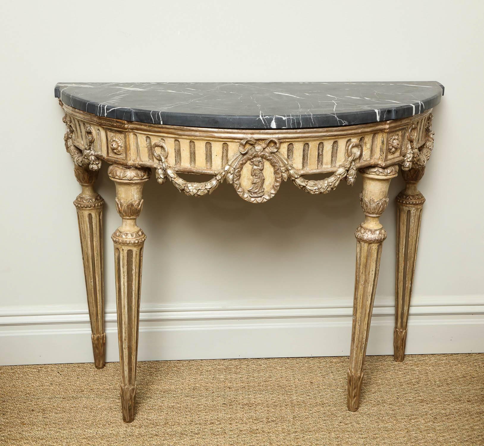 Marble Pair of Italian Neoclassical Console Tables