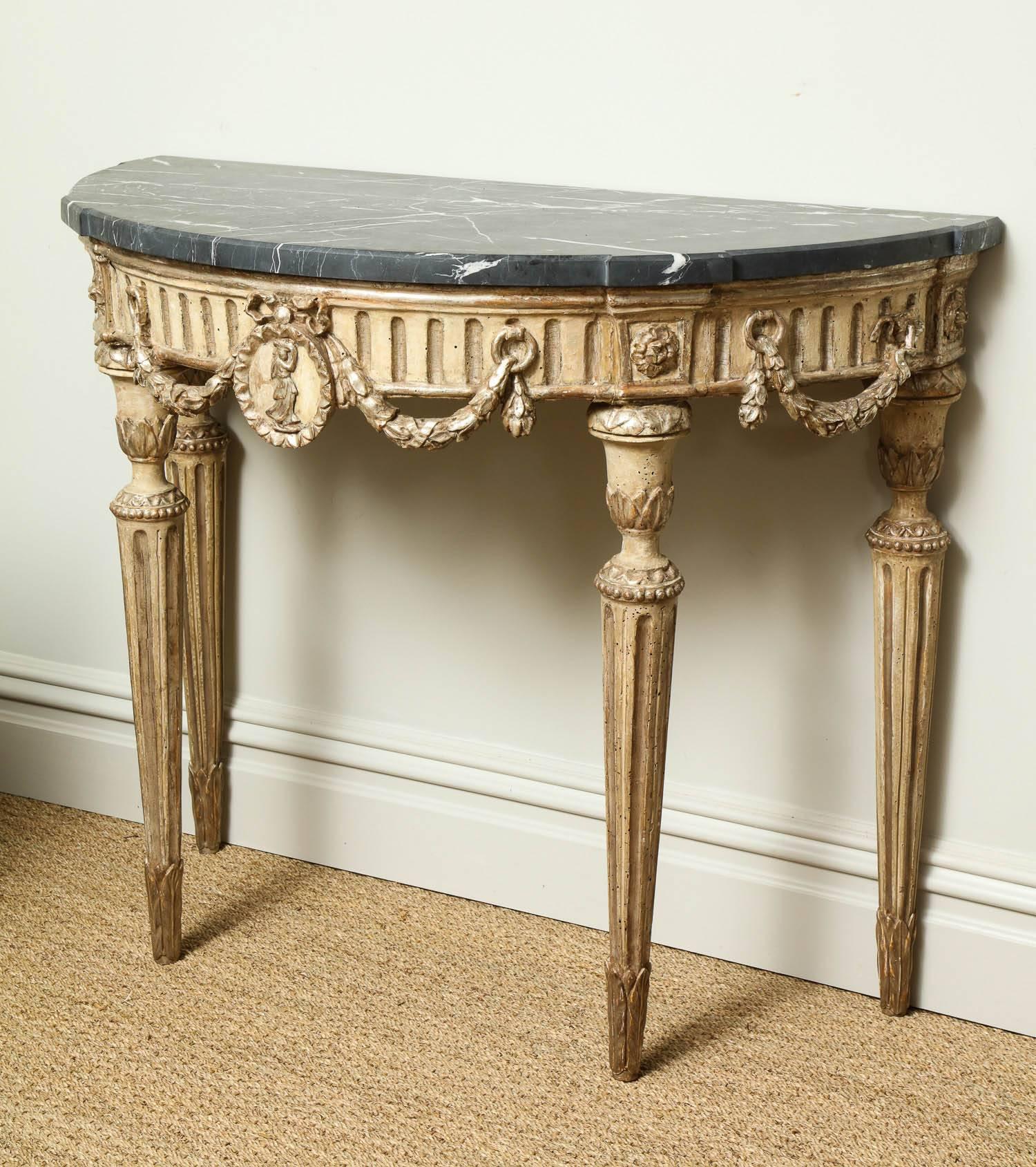 Pair of Italian Neoclassical Console Tables 4