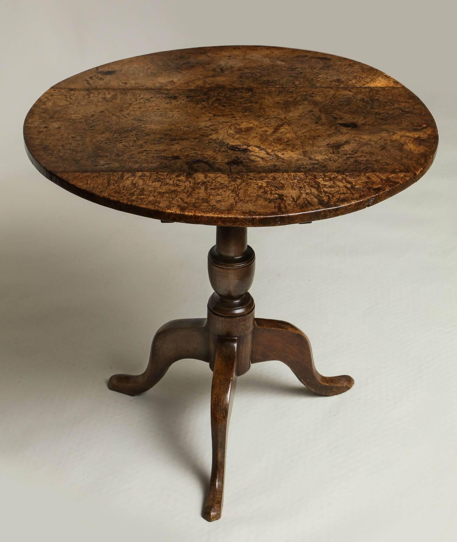 George II Burr Oak Tripod Table 3