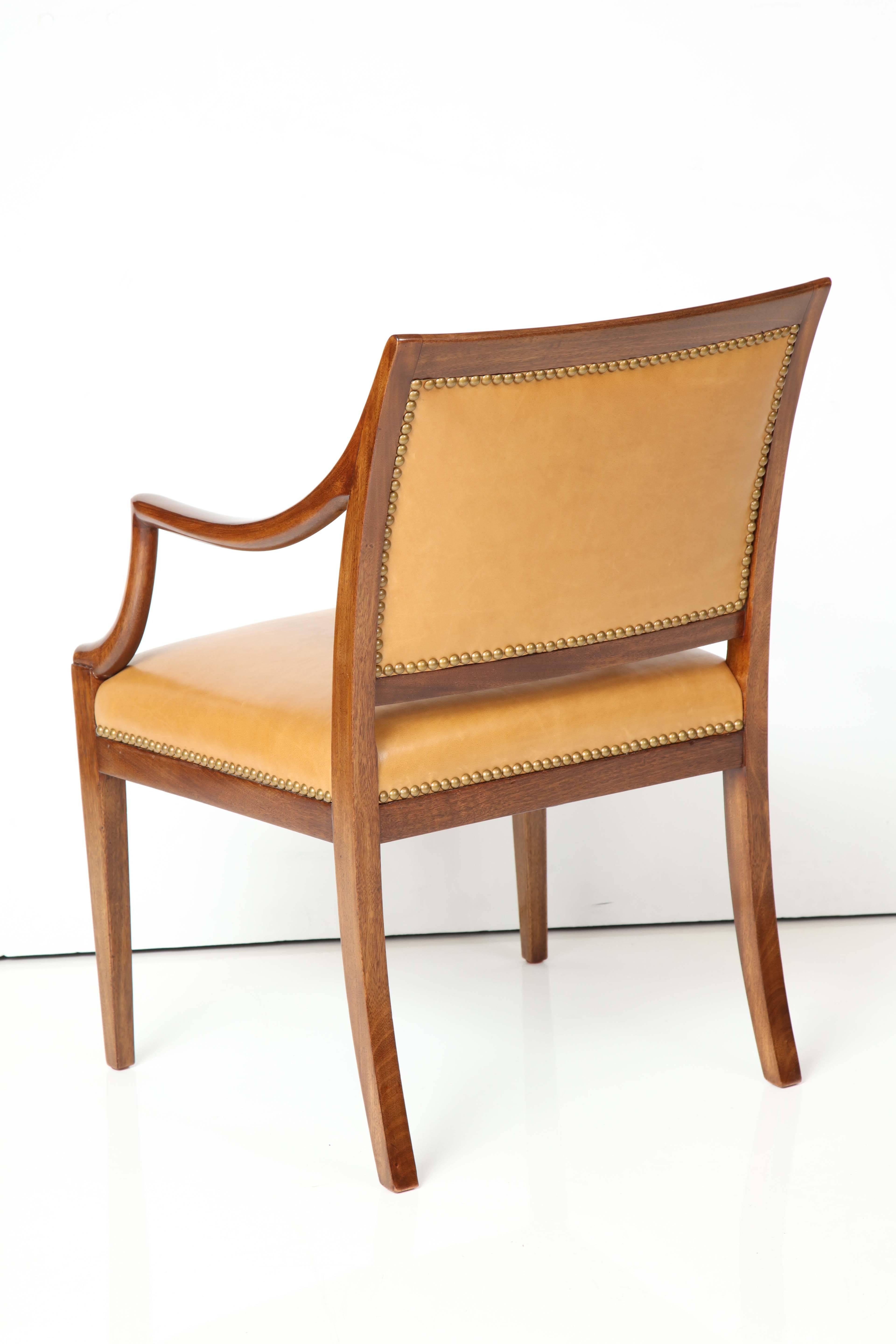 Frits Henningsen Mahogany Open Armchair In Excellent Condition In New York, NY