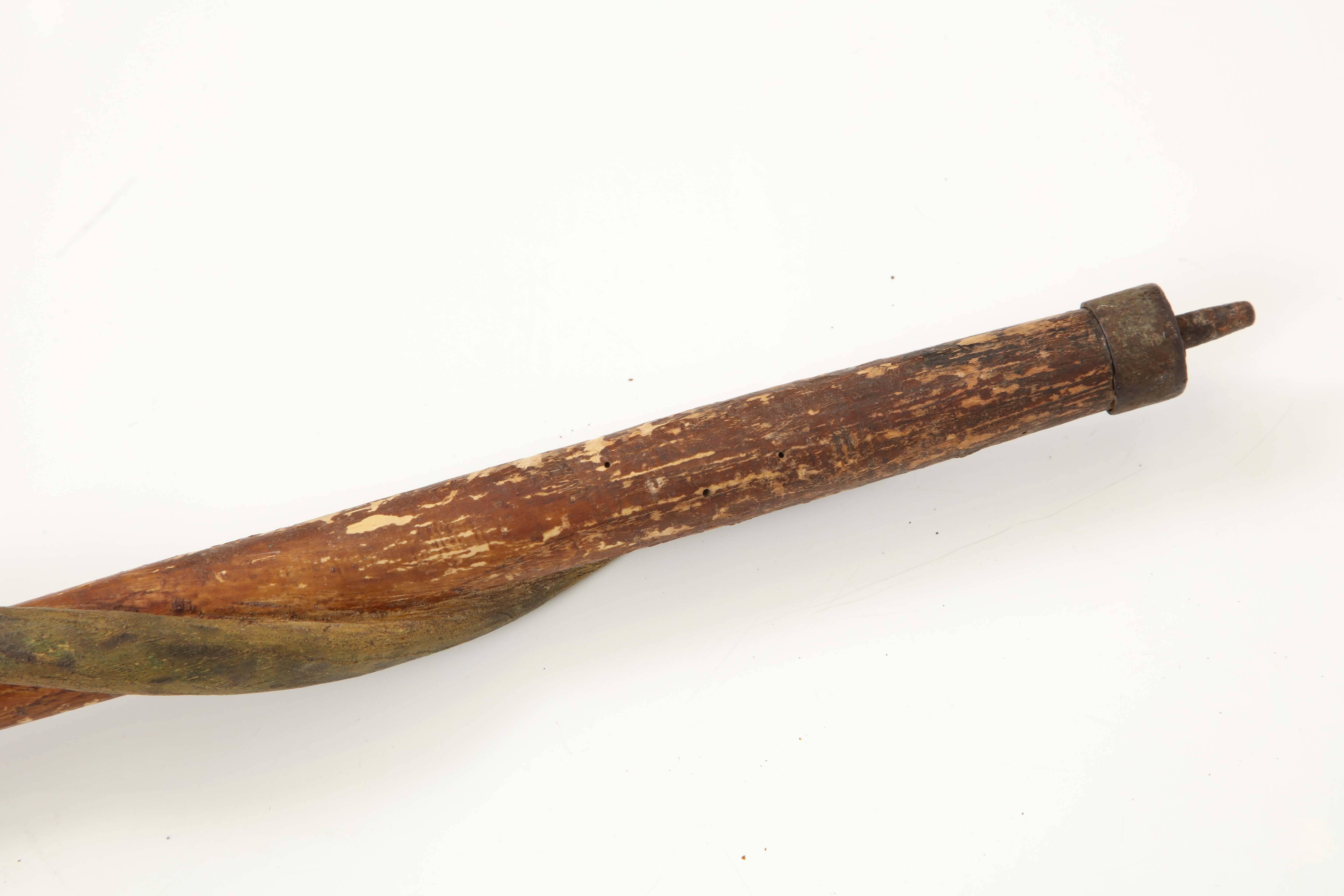 Folk Art Carved and Painted Serpent Walking Stick, circa 1942