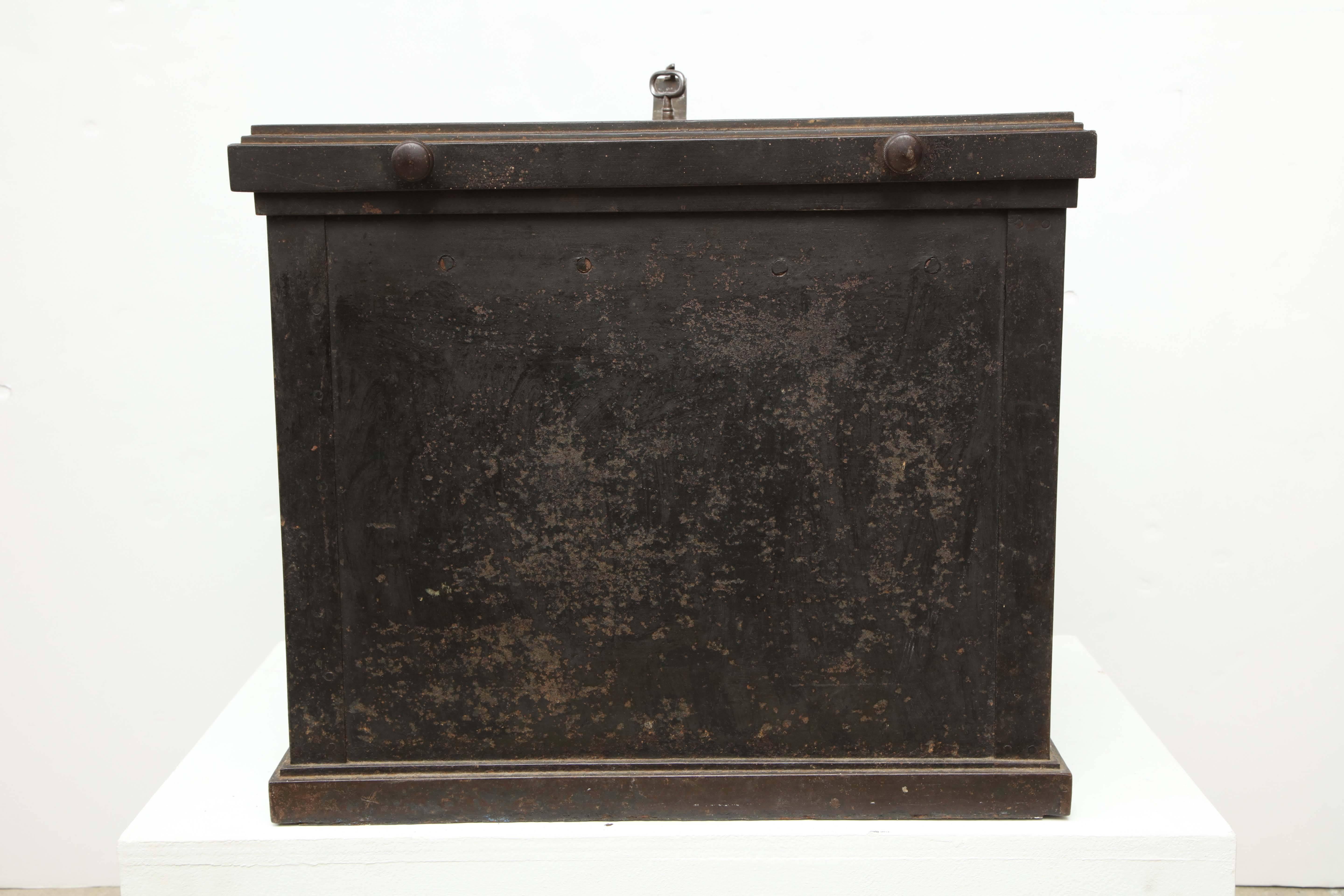 Danish Painted Steelsafe with Hidden Lock, 19th Century For Sale 2
