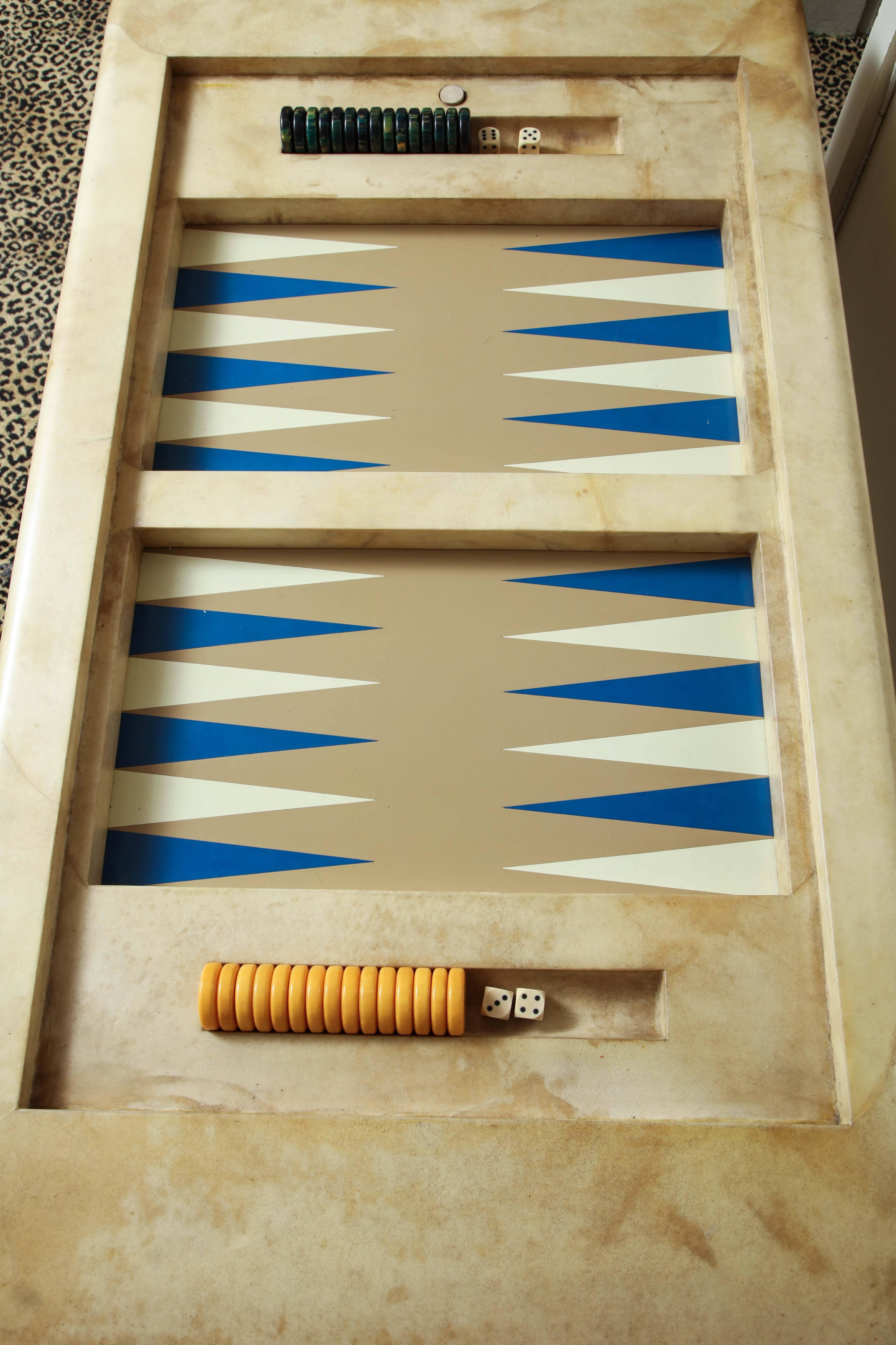 Karl Springer Goatskin Backgammon Game Table 2