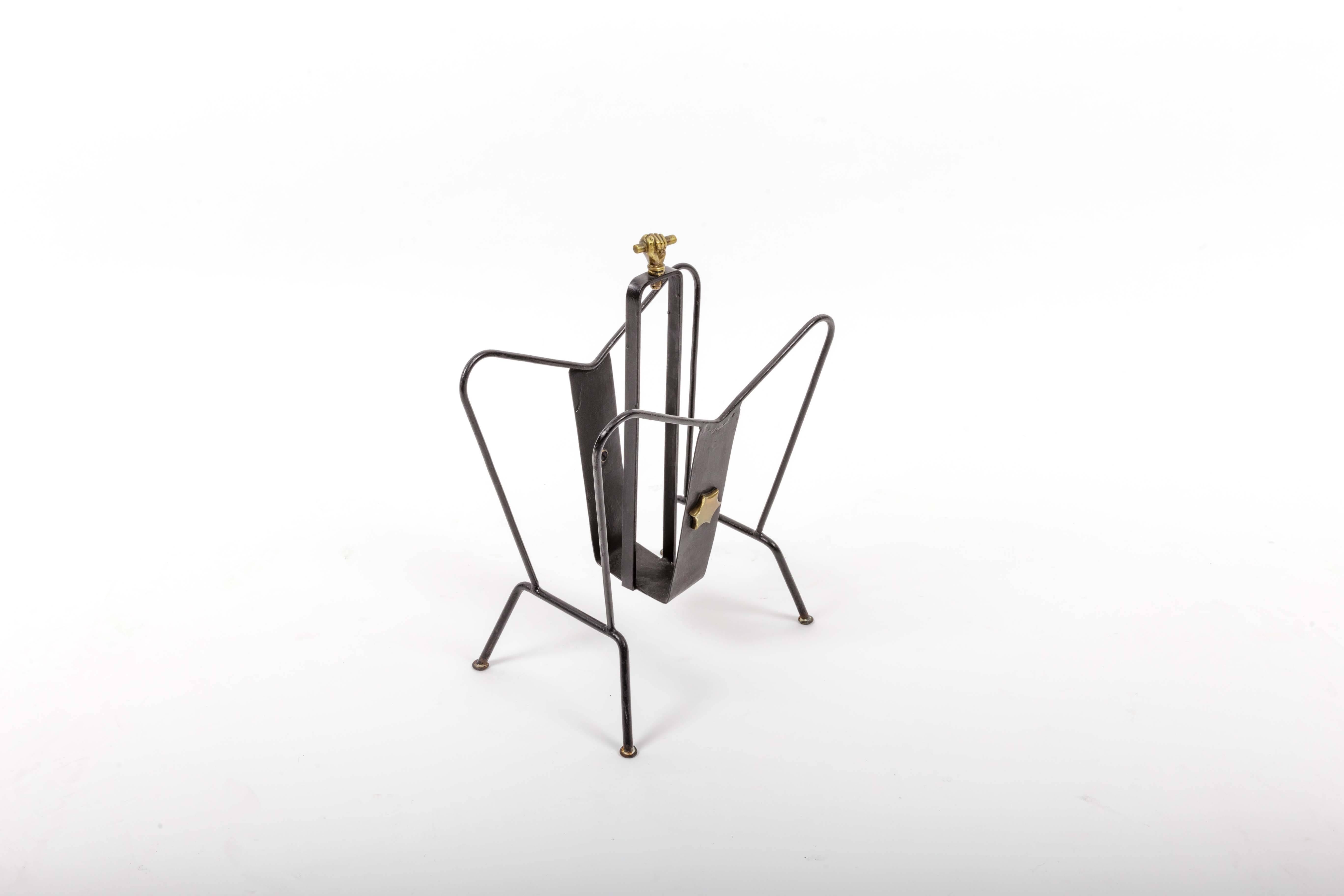 Magazine Stand by Jacques Adnet In Excellent Condition In New York City, NY