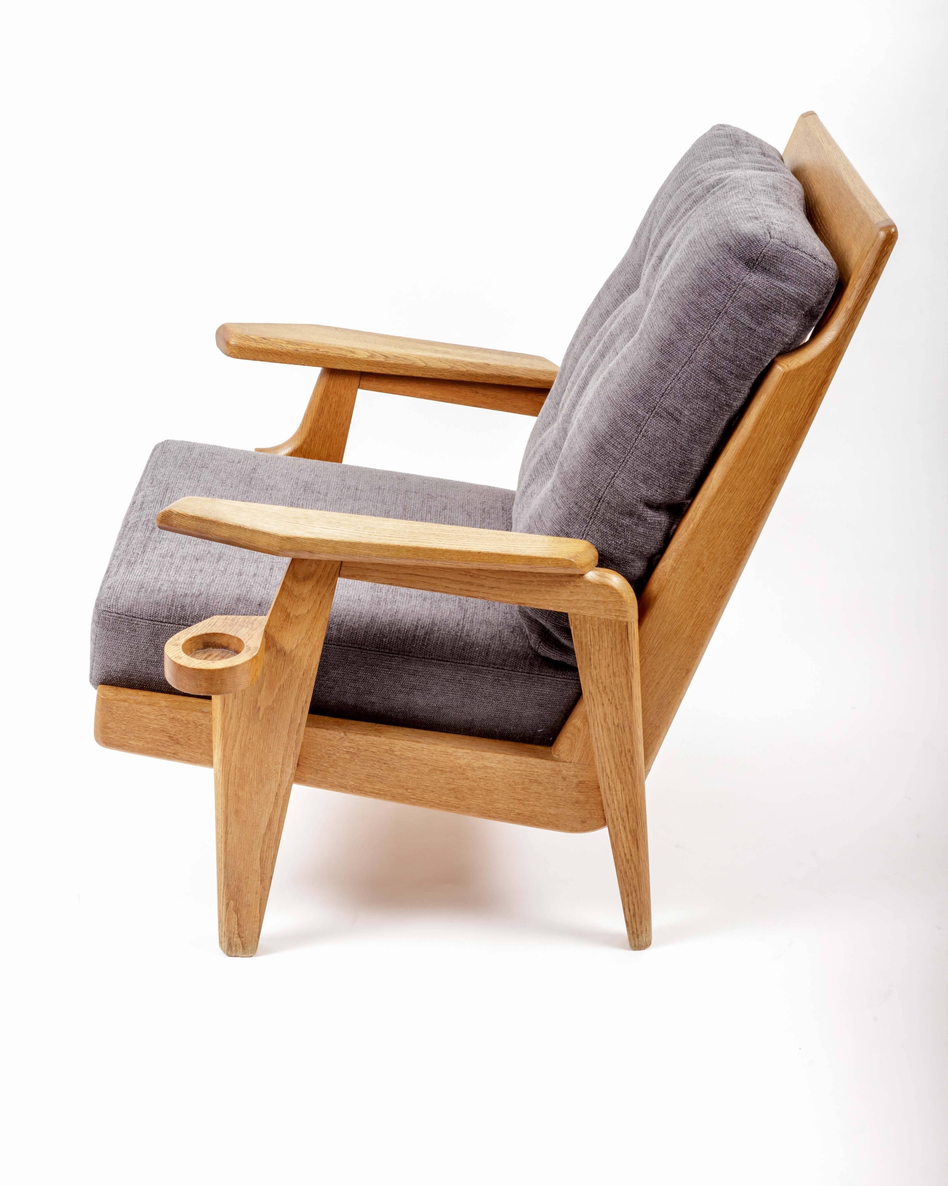 Pair of Wooden Armchairs by Guillerme et Chambron 1