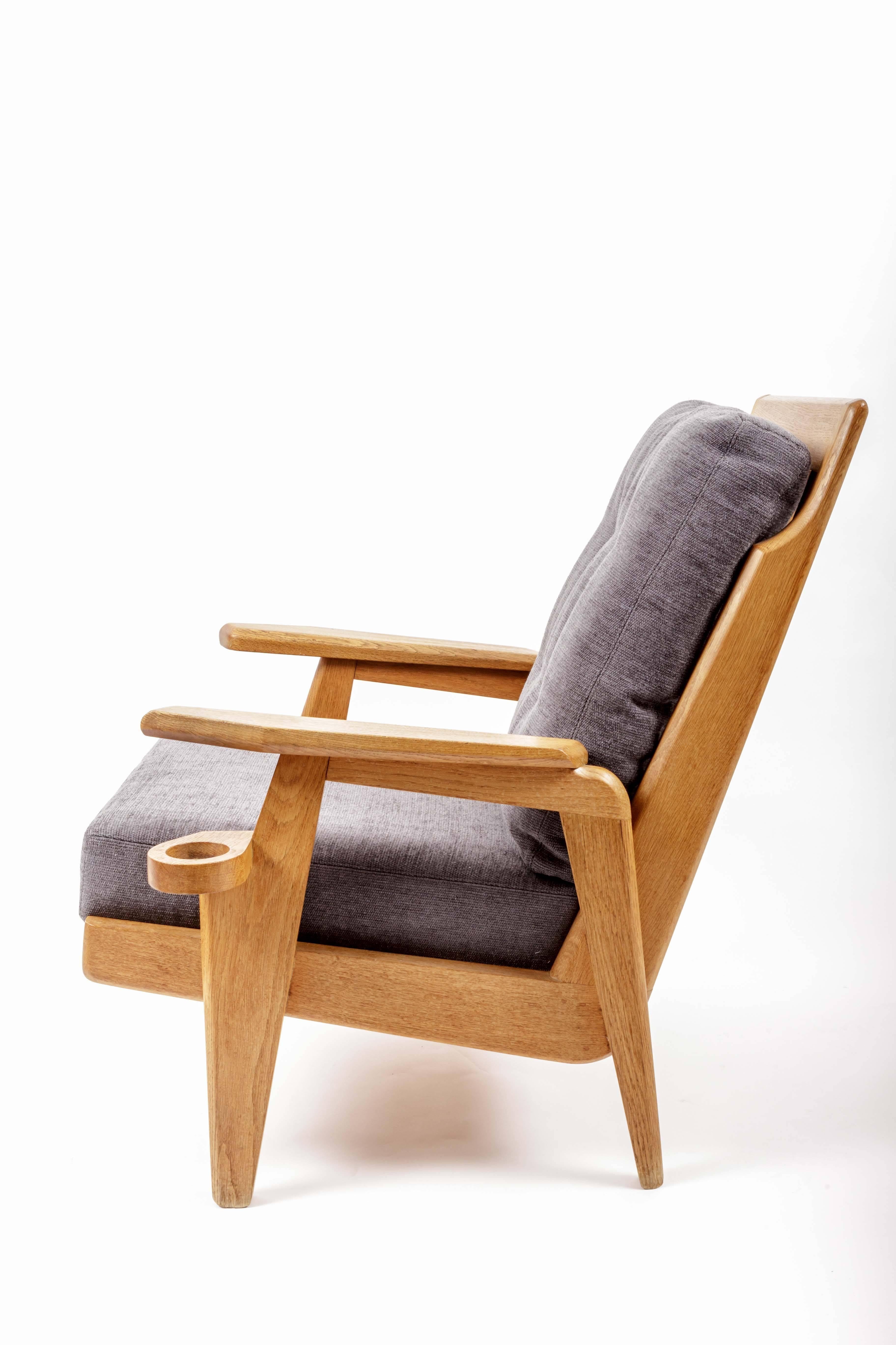 Pair of Wooden Armchairs by Guillerme et Chambron 2