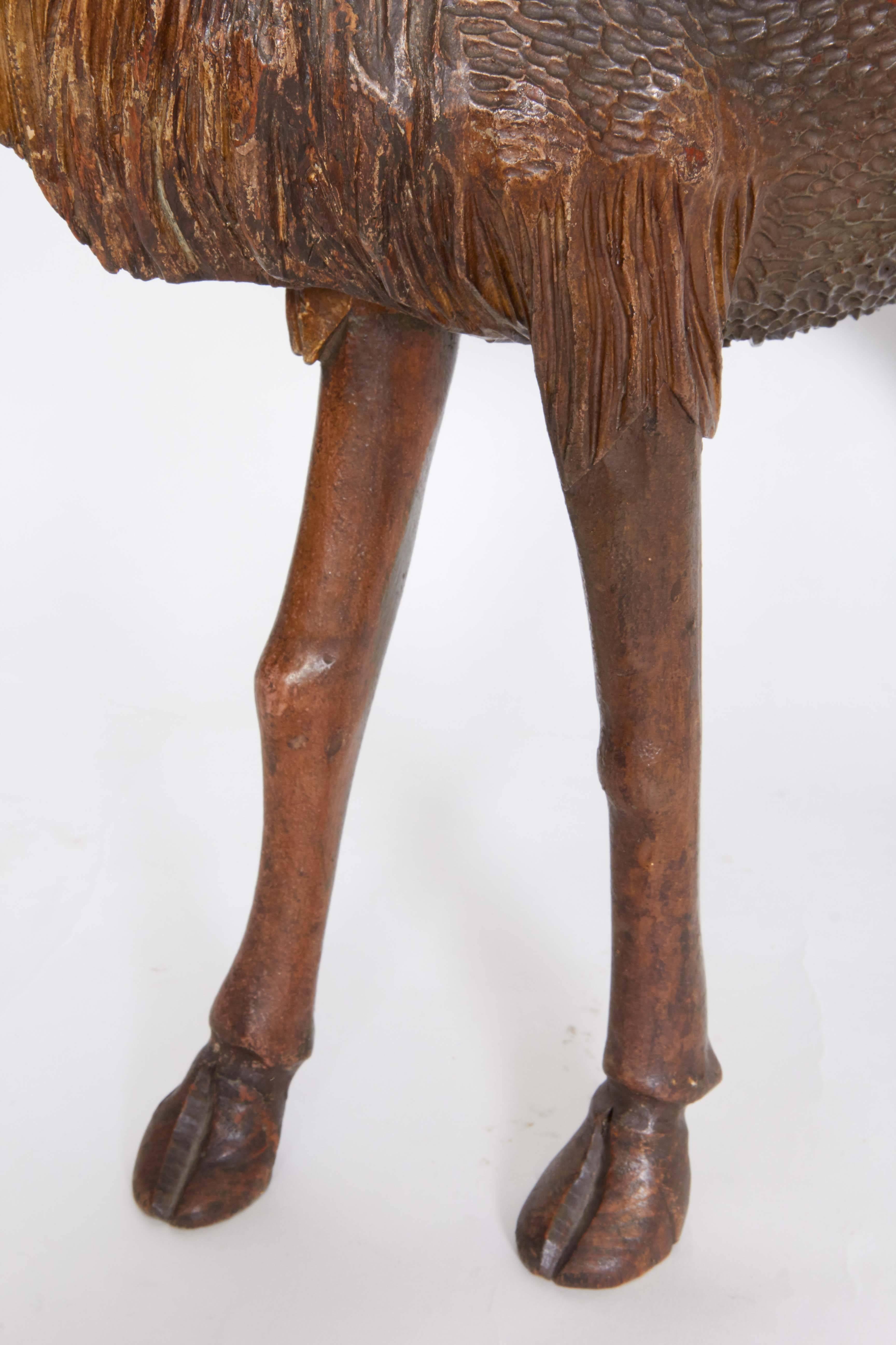 Late 19th Century Carved Wooden Camel on Stand 2