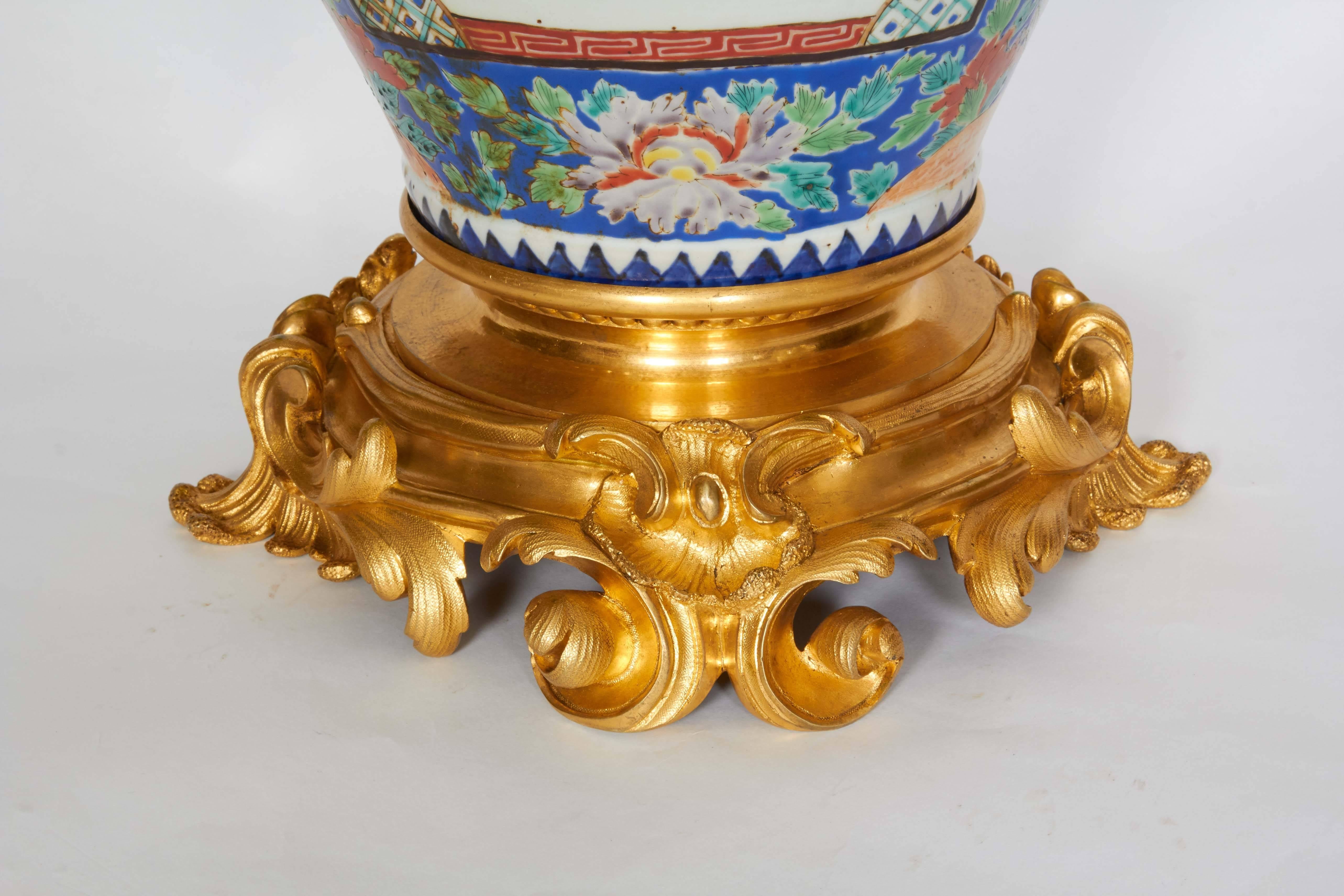 Gilt Louis XV Style Ormolu-Mounted Asian Porcelain Vase