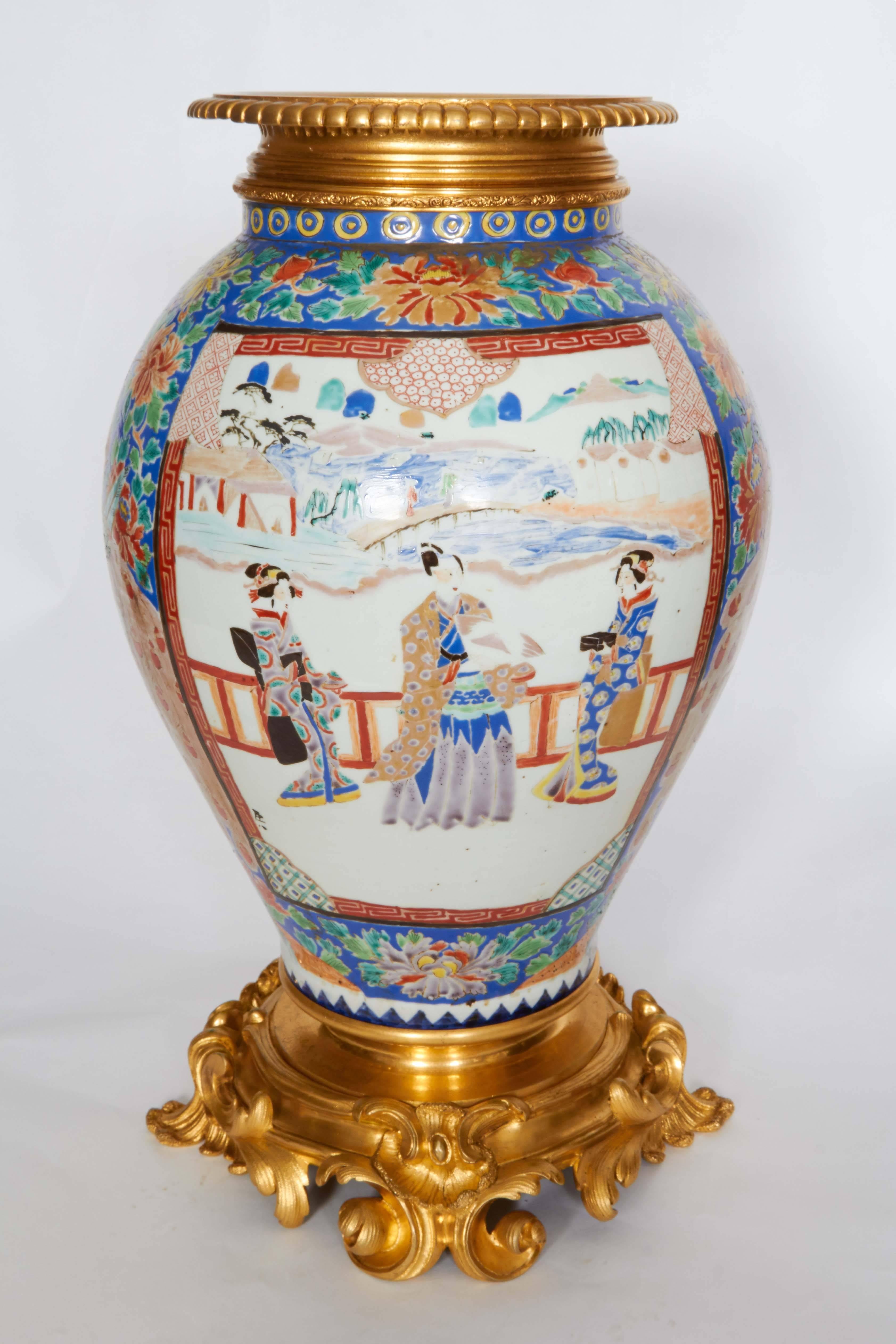 Louis XV Style Ormolu-Mounted Asian Porcelain Vase 1