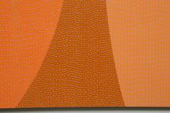 Pointillism Orange Enamel Painting on Aluminum Sheet by James Goodwill