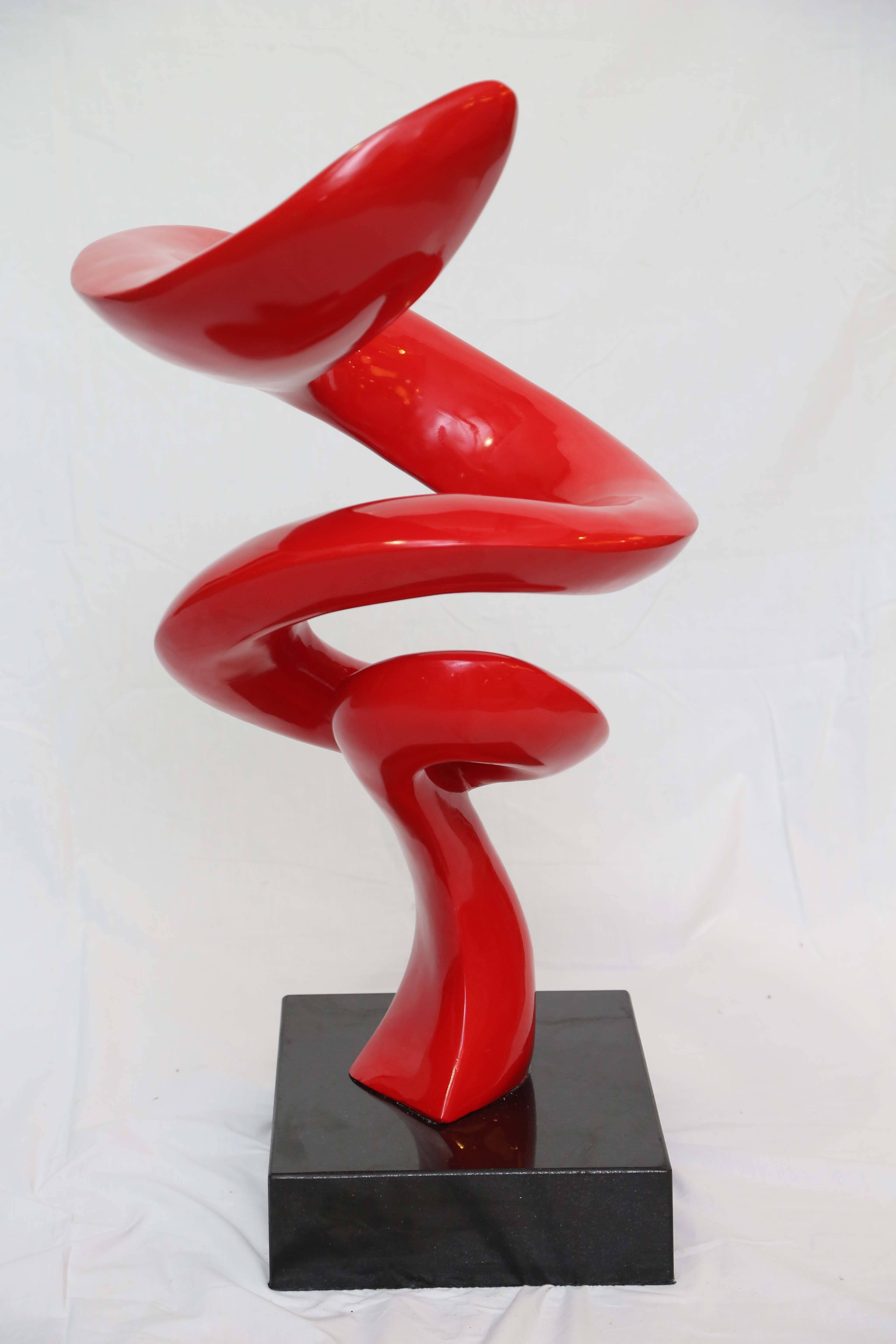 North American Fiberglass, Contemporary Abstract Industrial Sculpture in Red