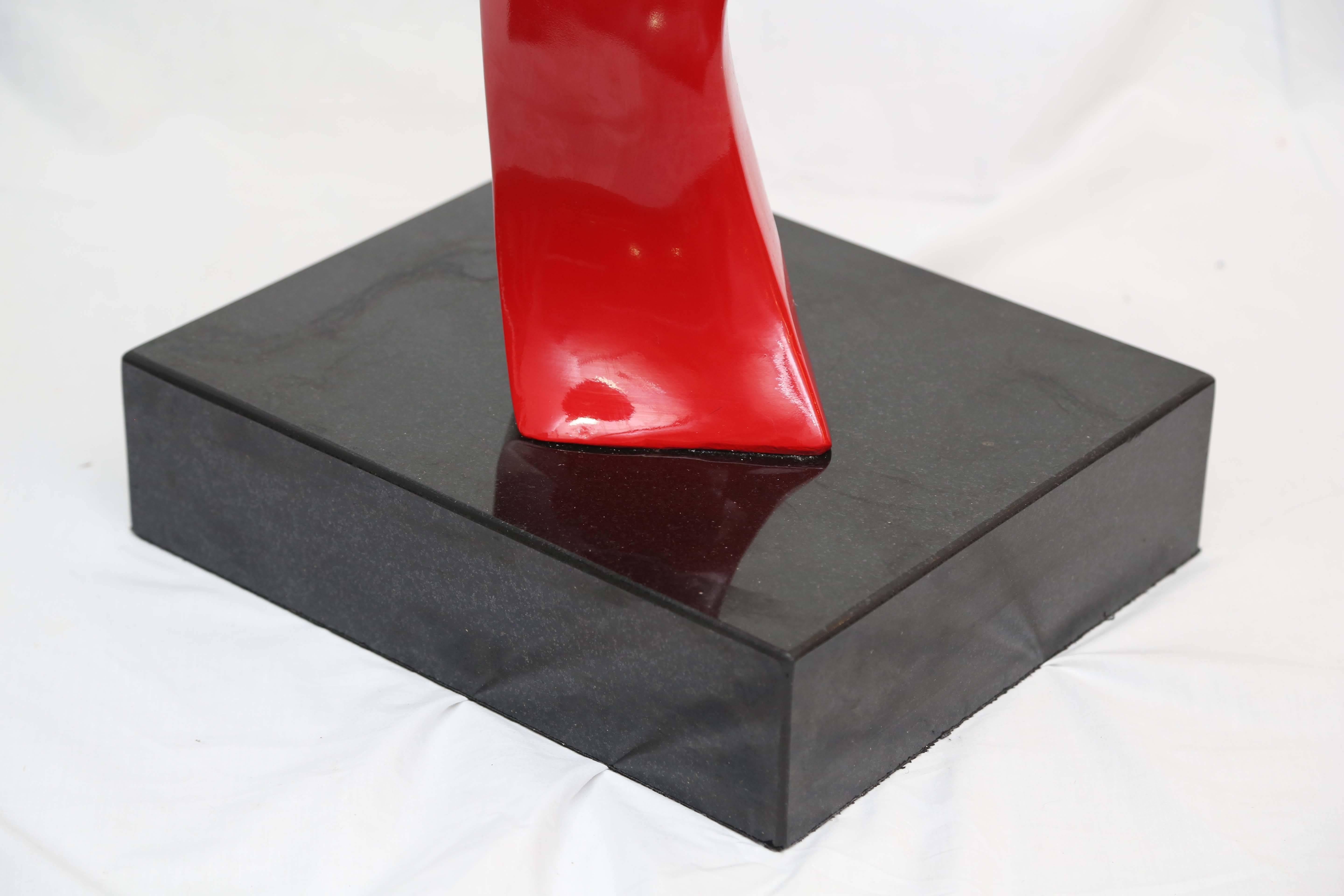Fiberglass, Contemporary Abstract Industrial Sculpture in Red 1