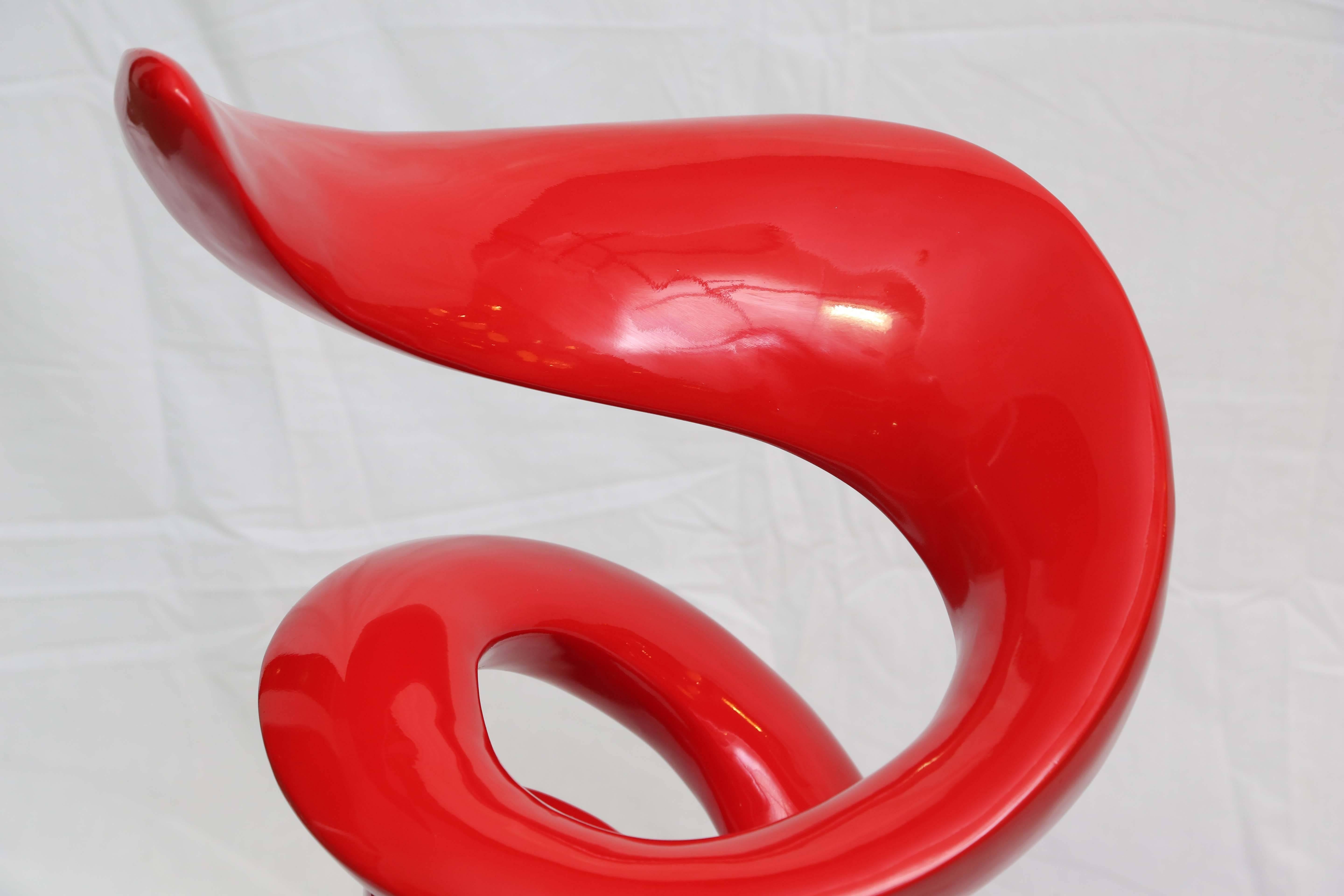 Fiberglass, Contemporary Abstract Industrial Sculpture in Red 2