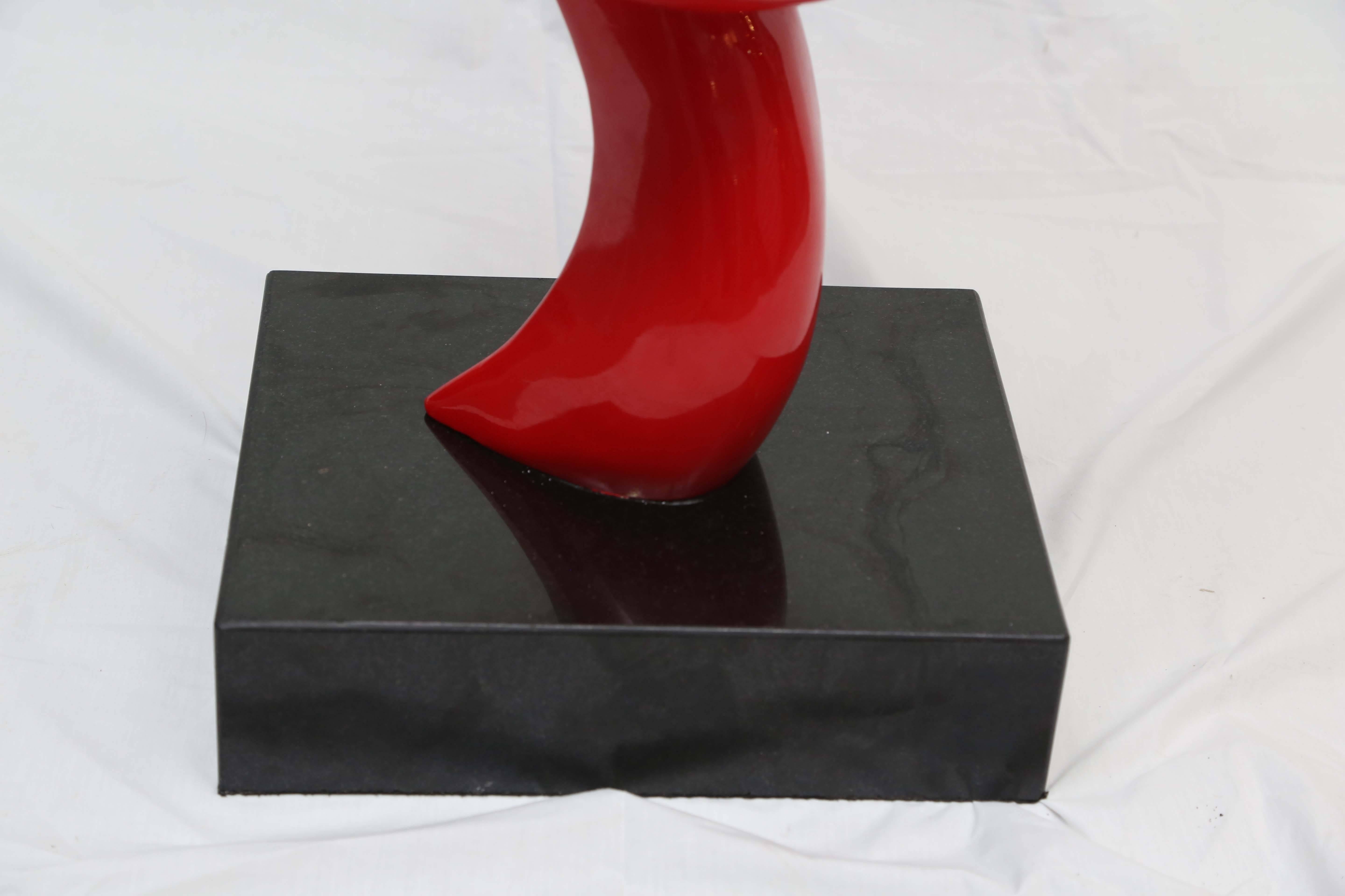 Fiberglass, Contemporary Abstract Industrial Sculpture in Red 4