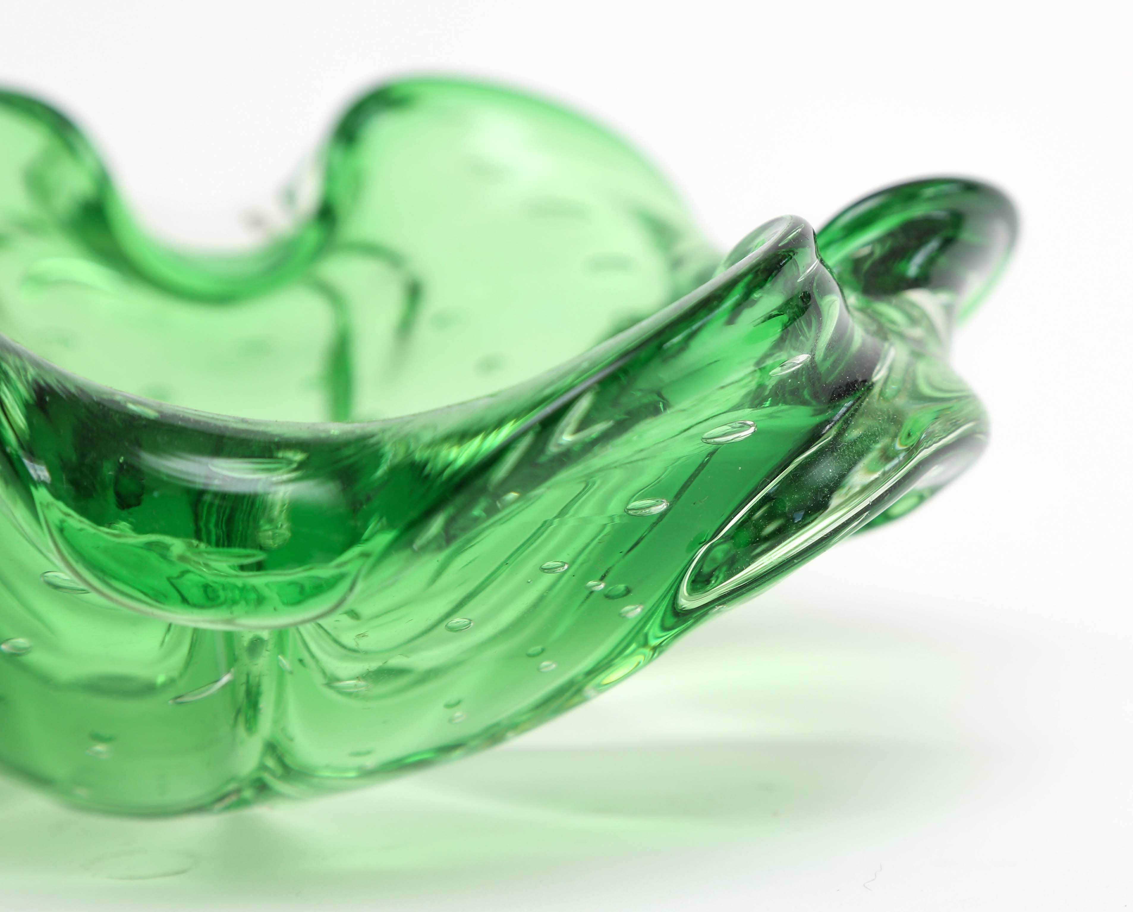 green murano glass bowl