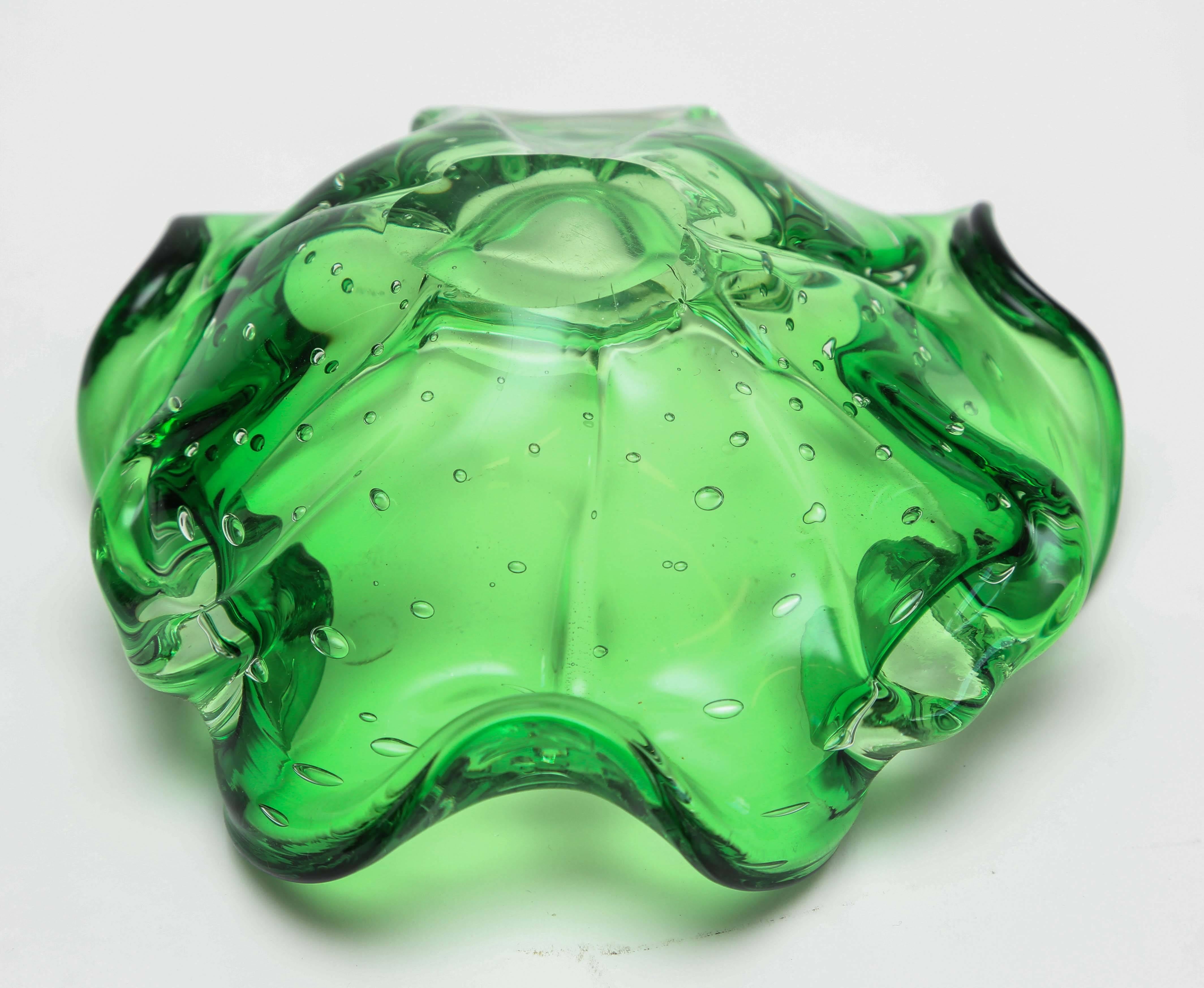 Italian Green Murano Glass Dish or Bowl, 1960s, Italy