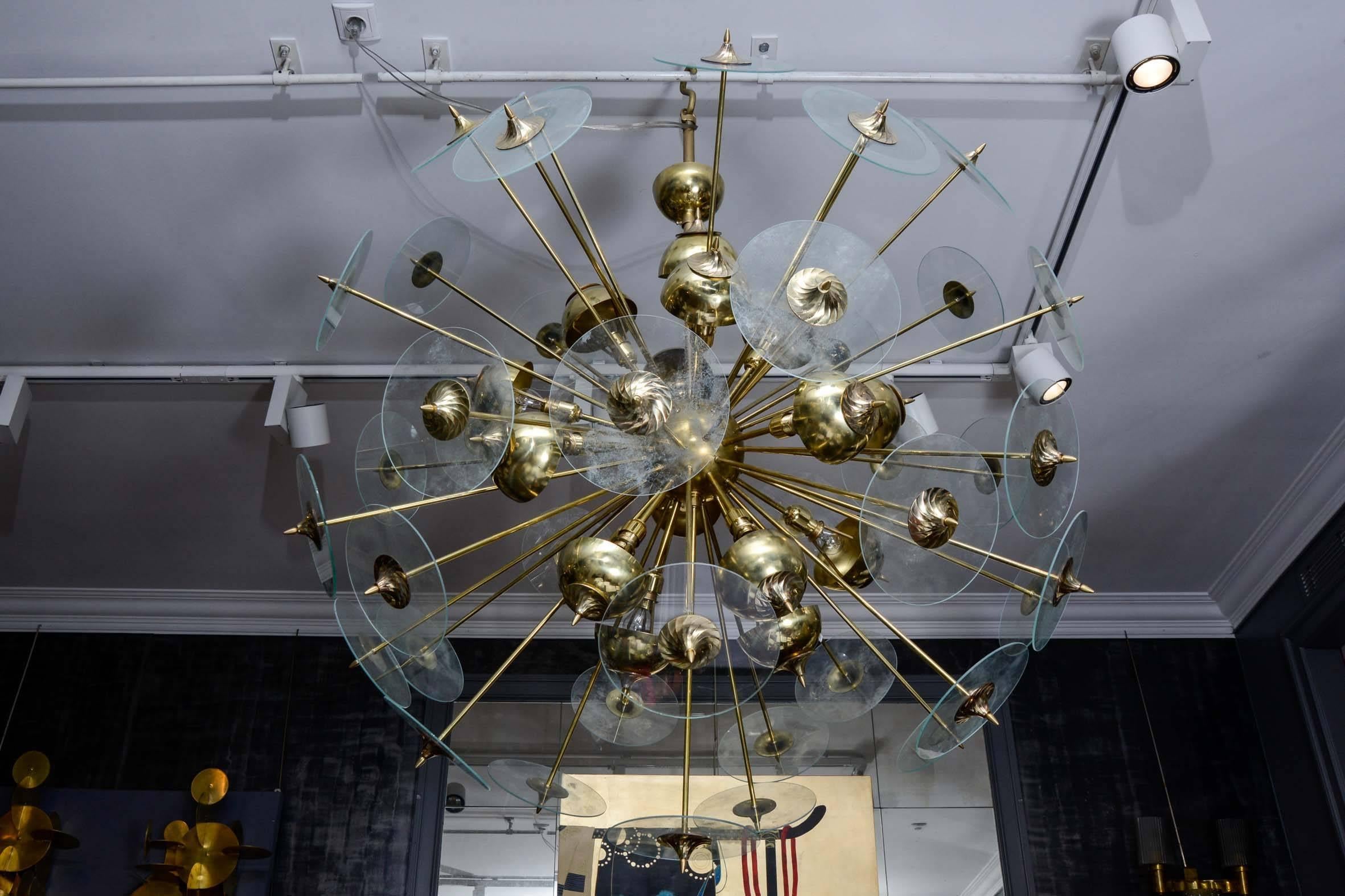 Brass Elegant Vintage Sputnik Chandelier