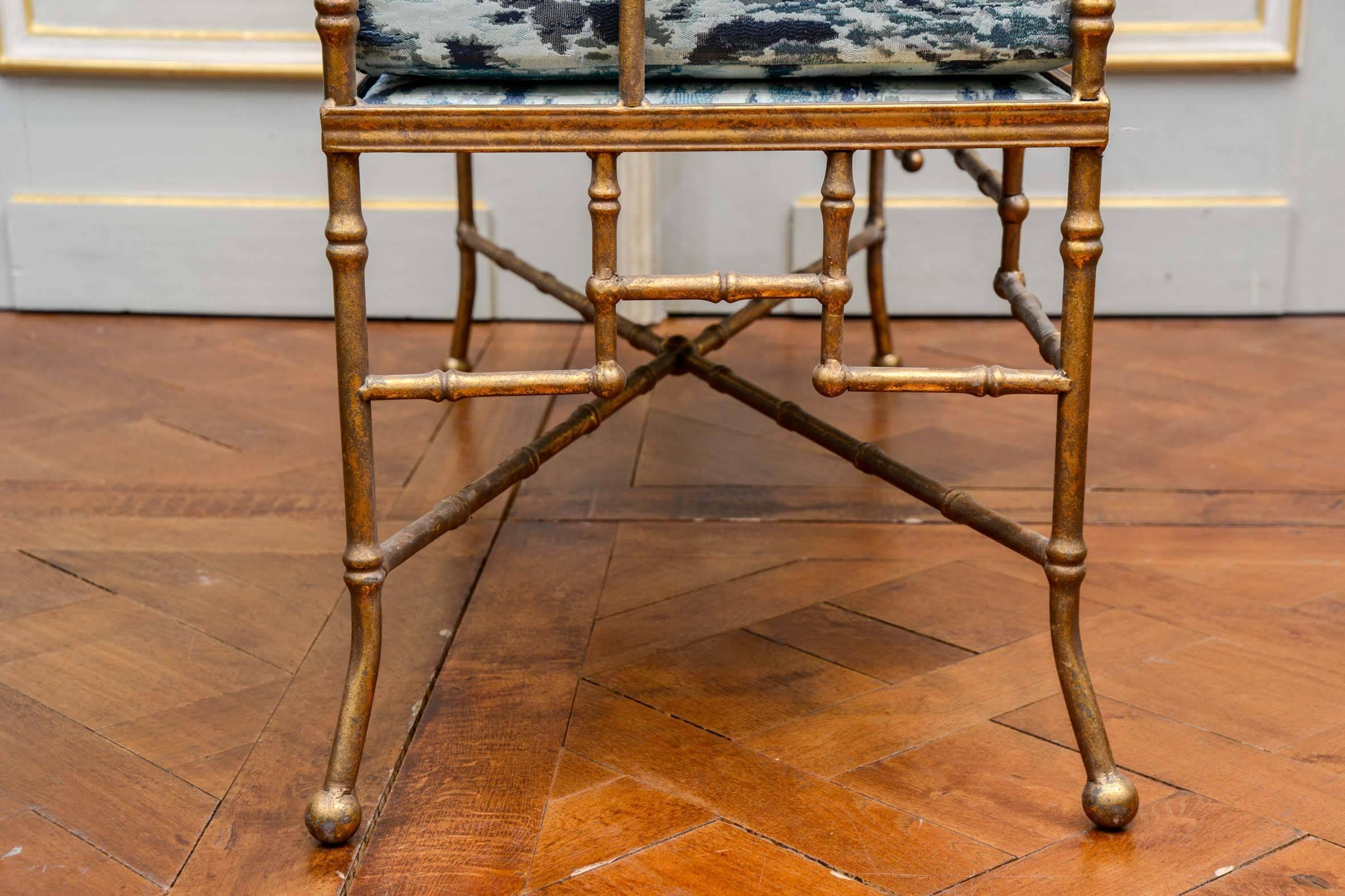 Pair of Gilt Metal Bamboo Benches 1