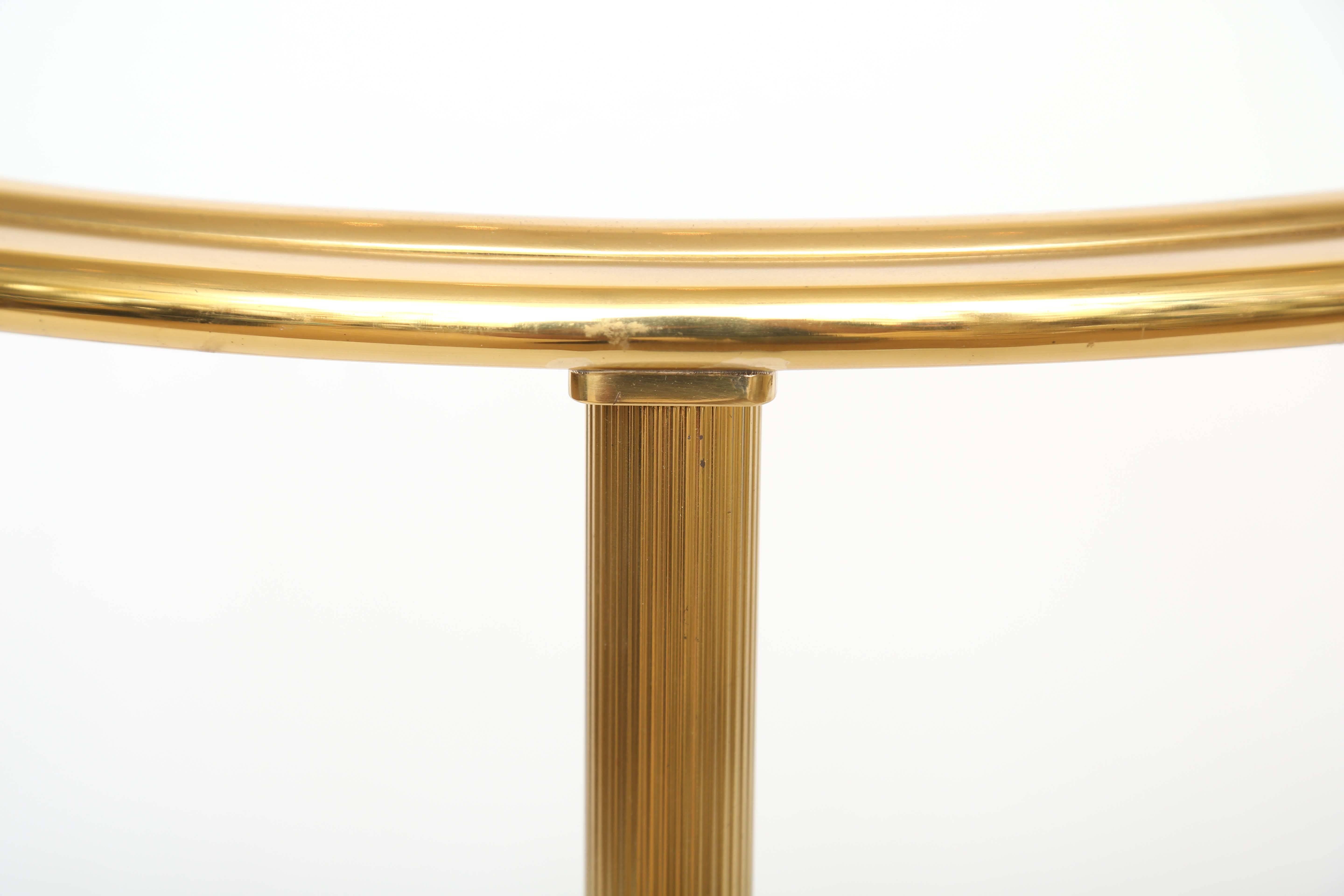 Round French Bronze Glass Top Side Table 1
