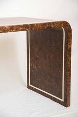 Mid-Century Modern Waterfall Coconut and Bone Desk