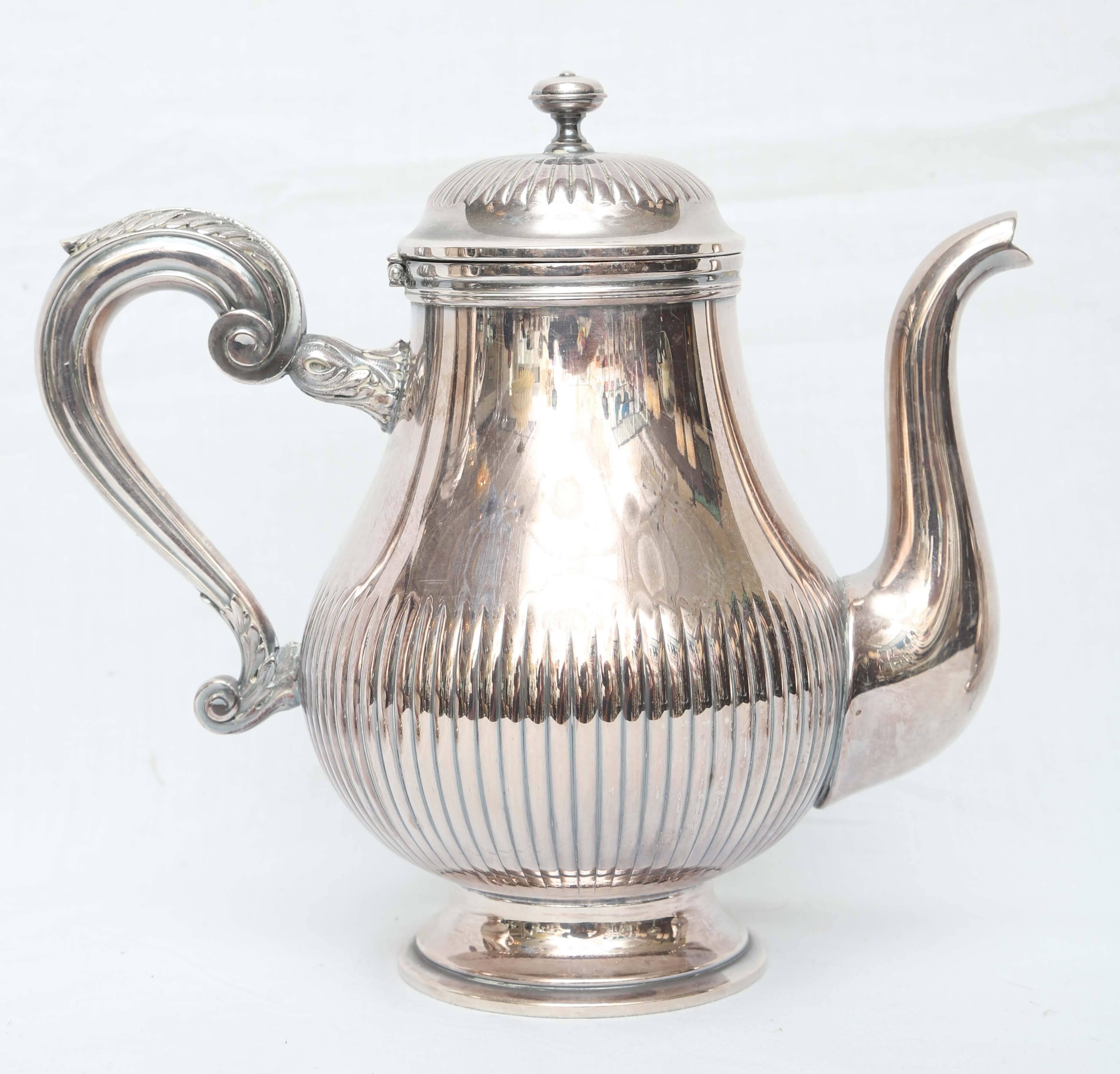 Christofle Silver Plate Coffee and Tea Set In Good Condition For Sale In Miami, FL