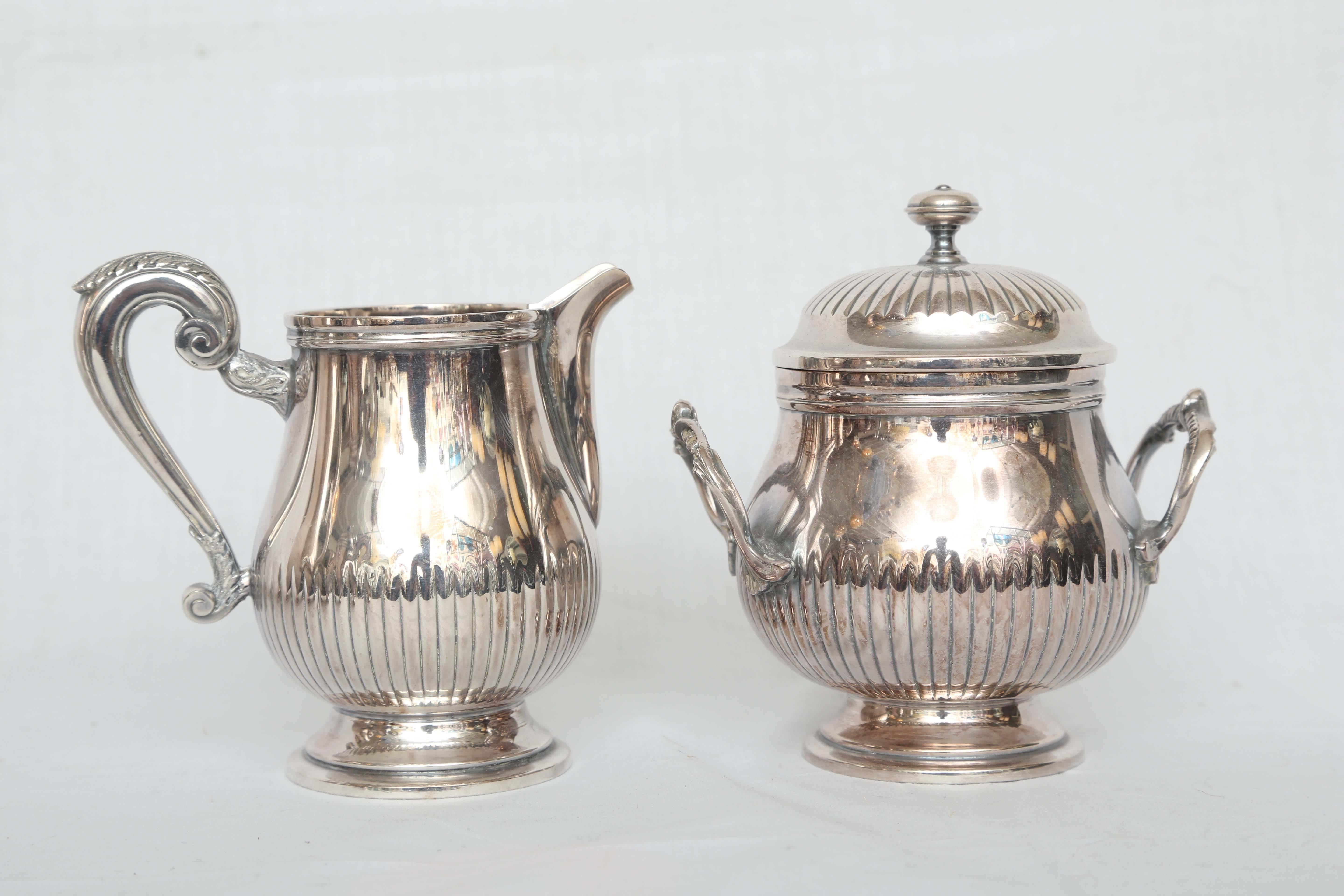 Mid-20th Century Christofle Silver Plate Coffee and Tea Set For Sale