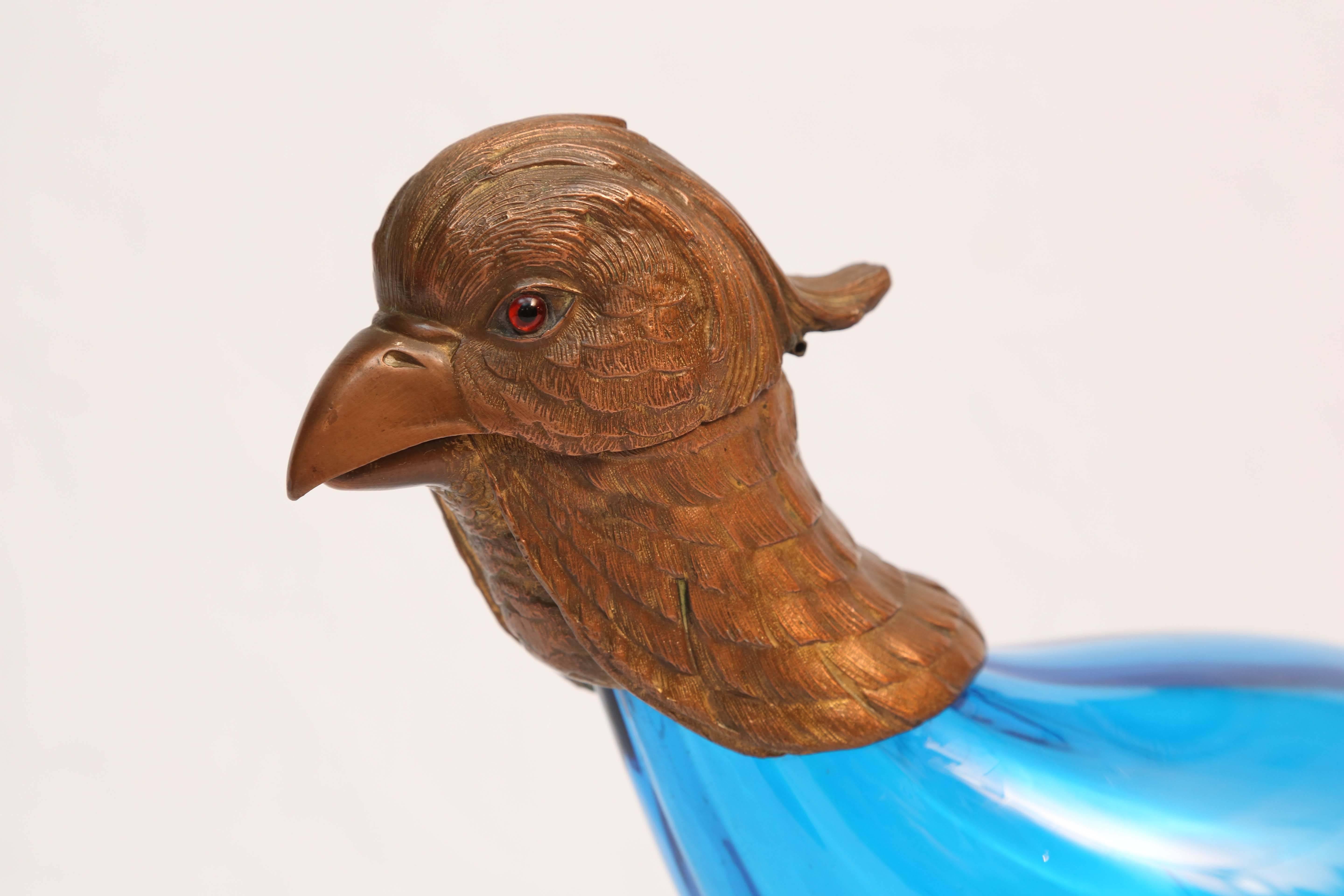Whimsical 19th Century Bird Form Decanter In Good Condition In West Palm Beach, FL