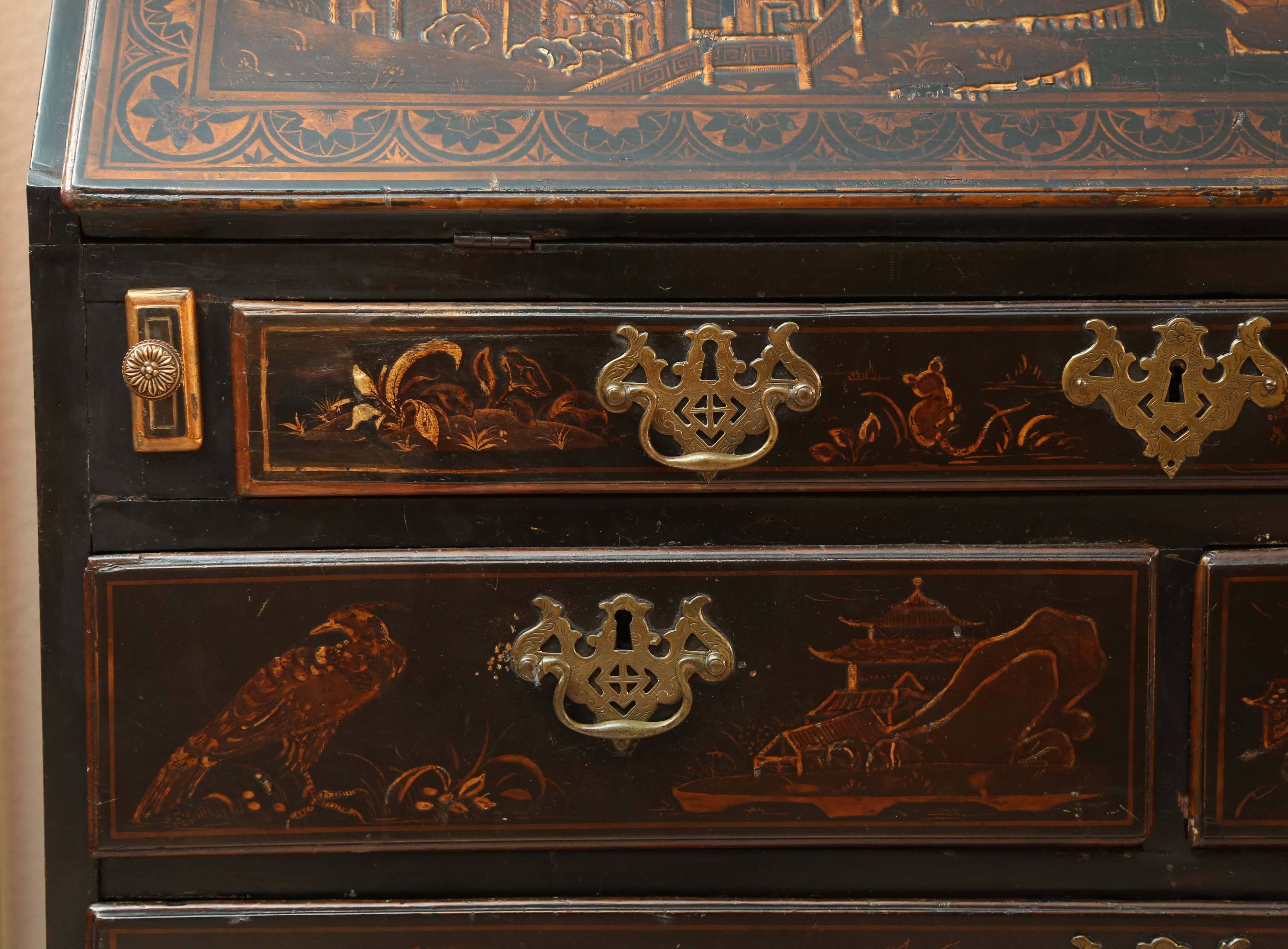 Superb 18th Century Chinoiserie Secretary  Bookcase 3