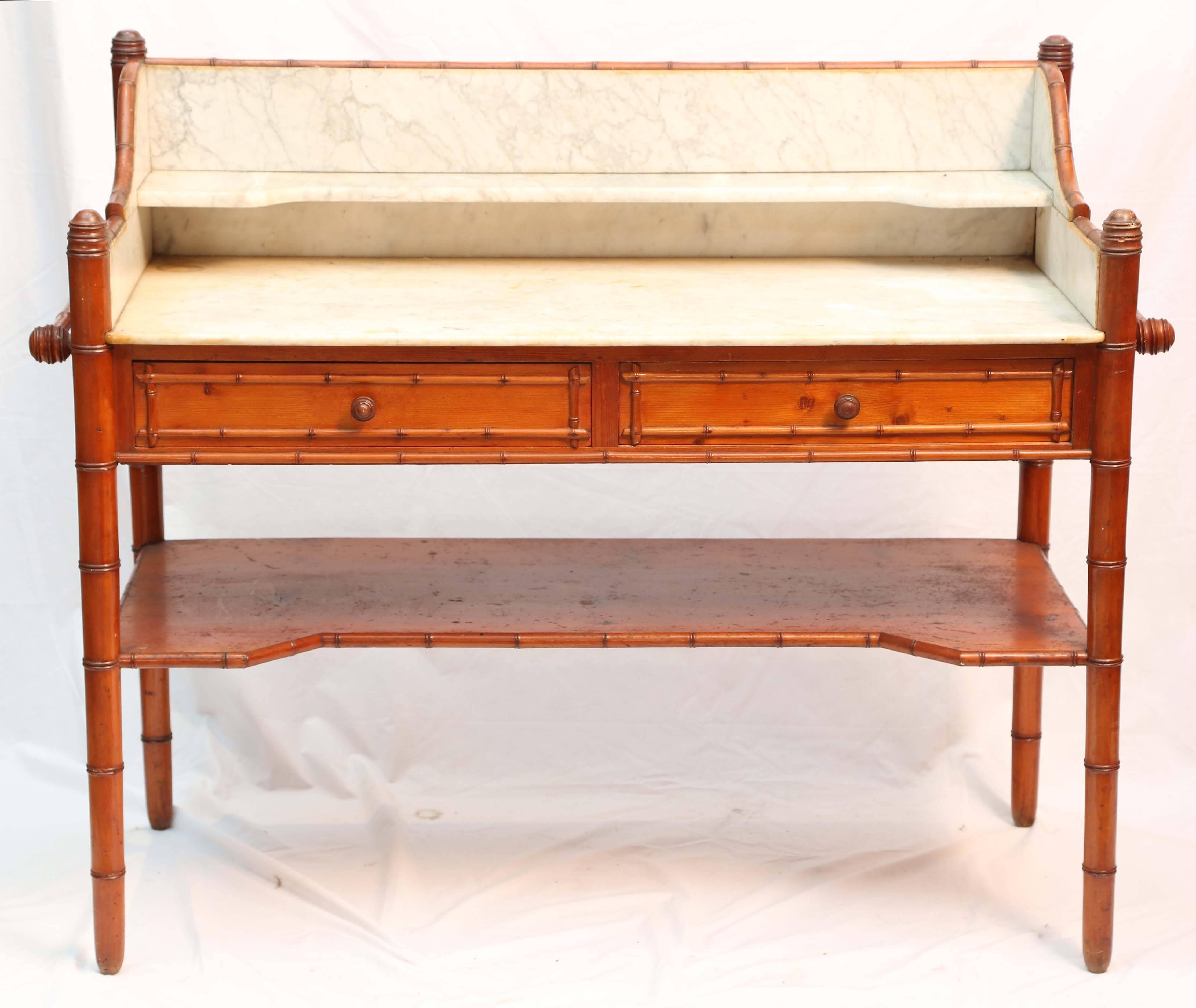  Superior 19th Century French Faux Bamboo Wash Stand 5