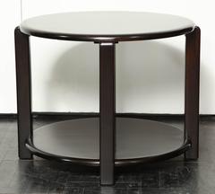 Mid-20th Century Two-Tier Ebonized Walnut Circular Table