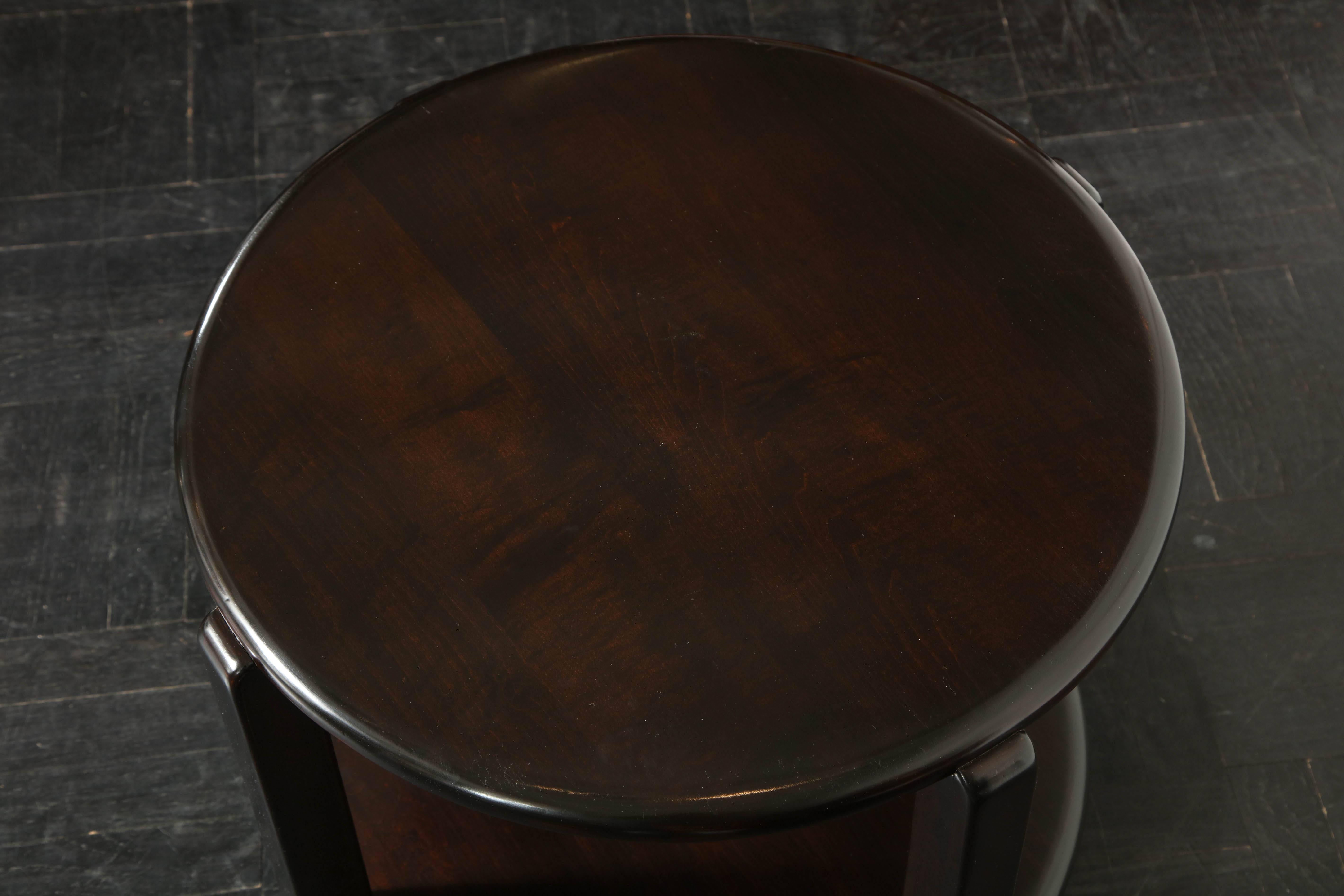 Mid-20th Century Two-Tier Ebonized Walnut Circular Table For Sale 1