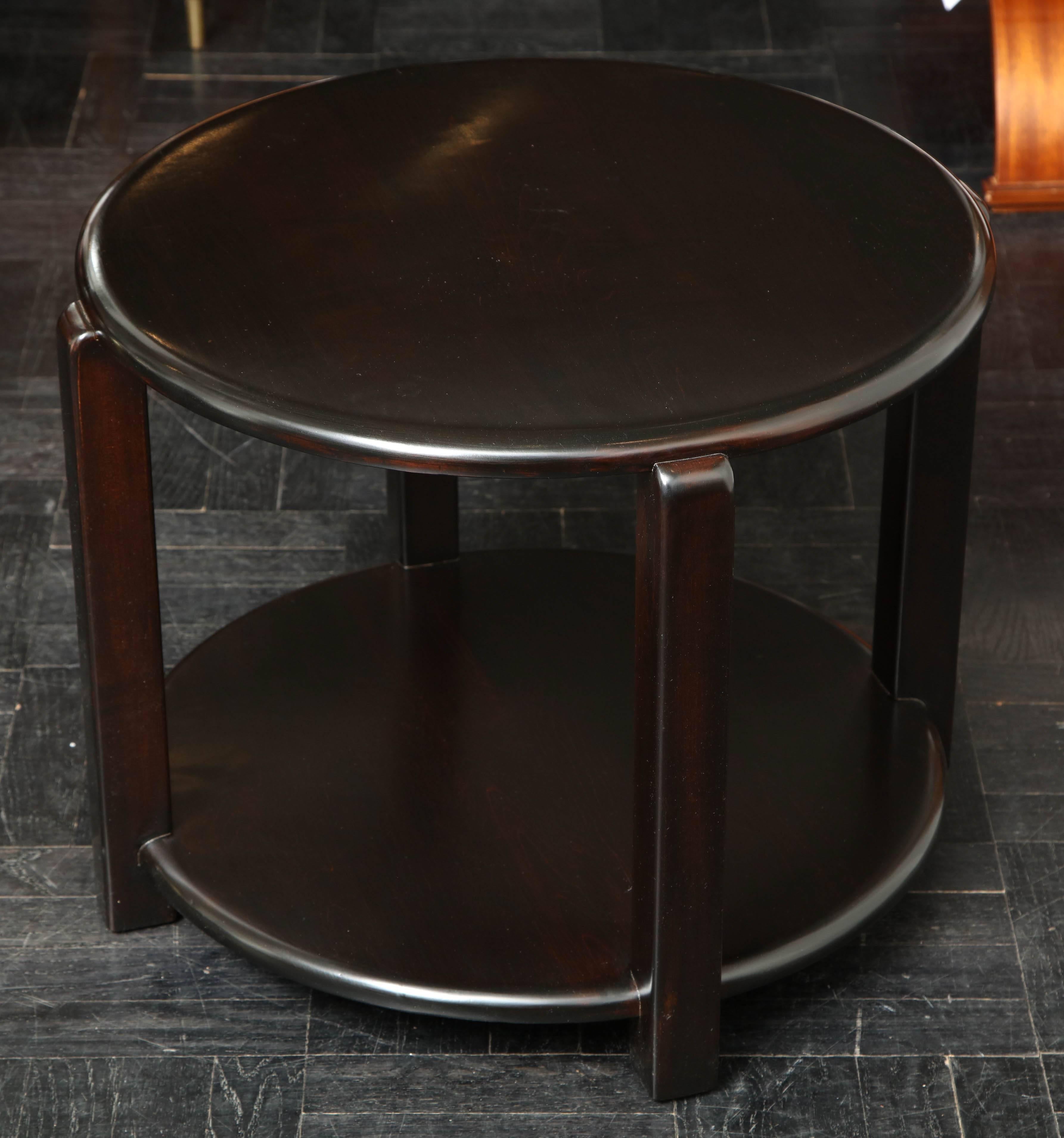 Mid-20th Century Two-Tier Ebonized Walnut Circular Table For Sale 2