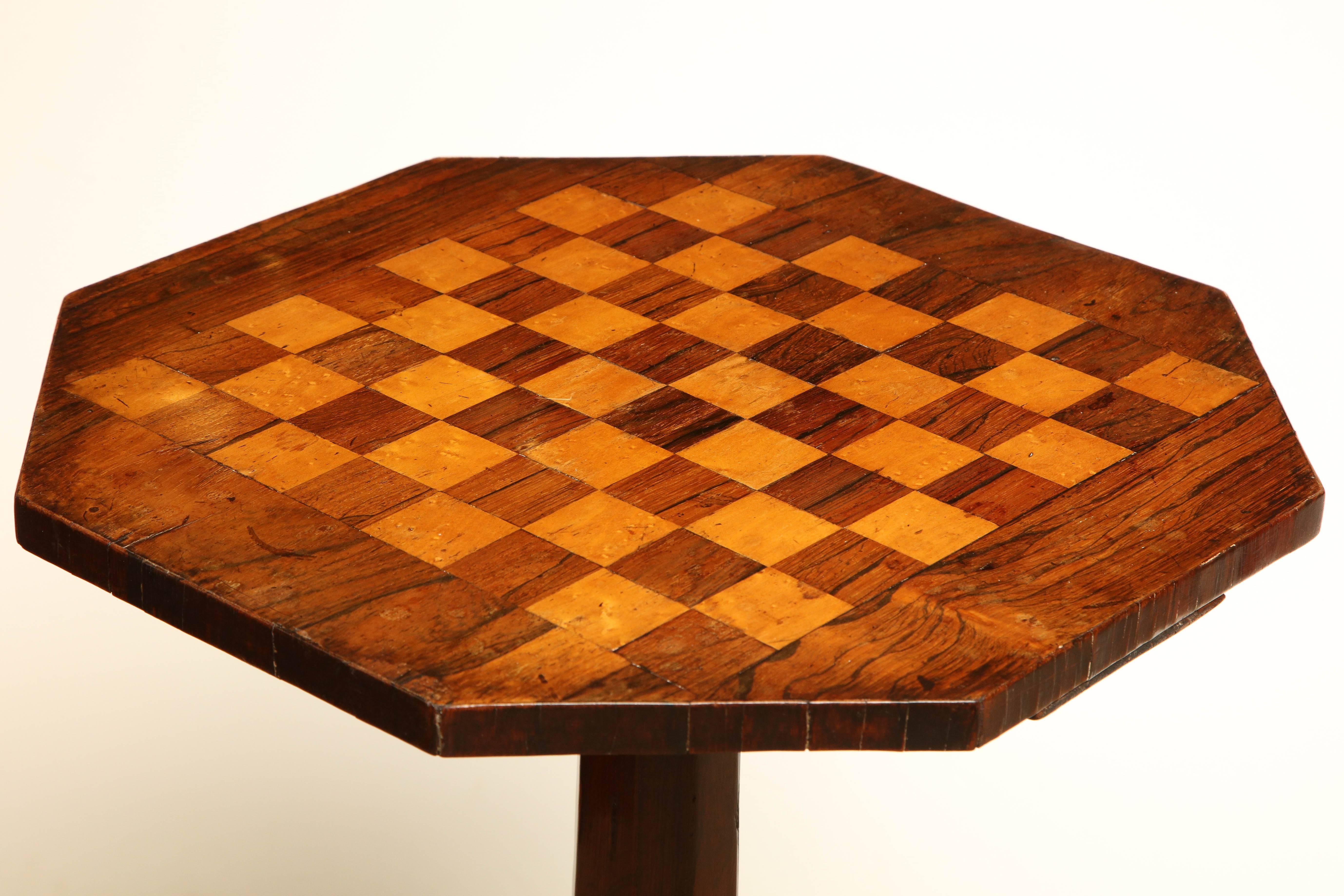 Mid-19th Century English Octagonal Table with Game Board Top 1