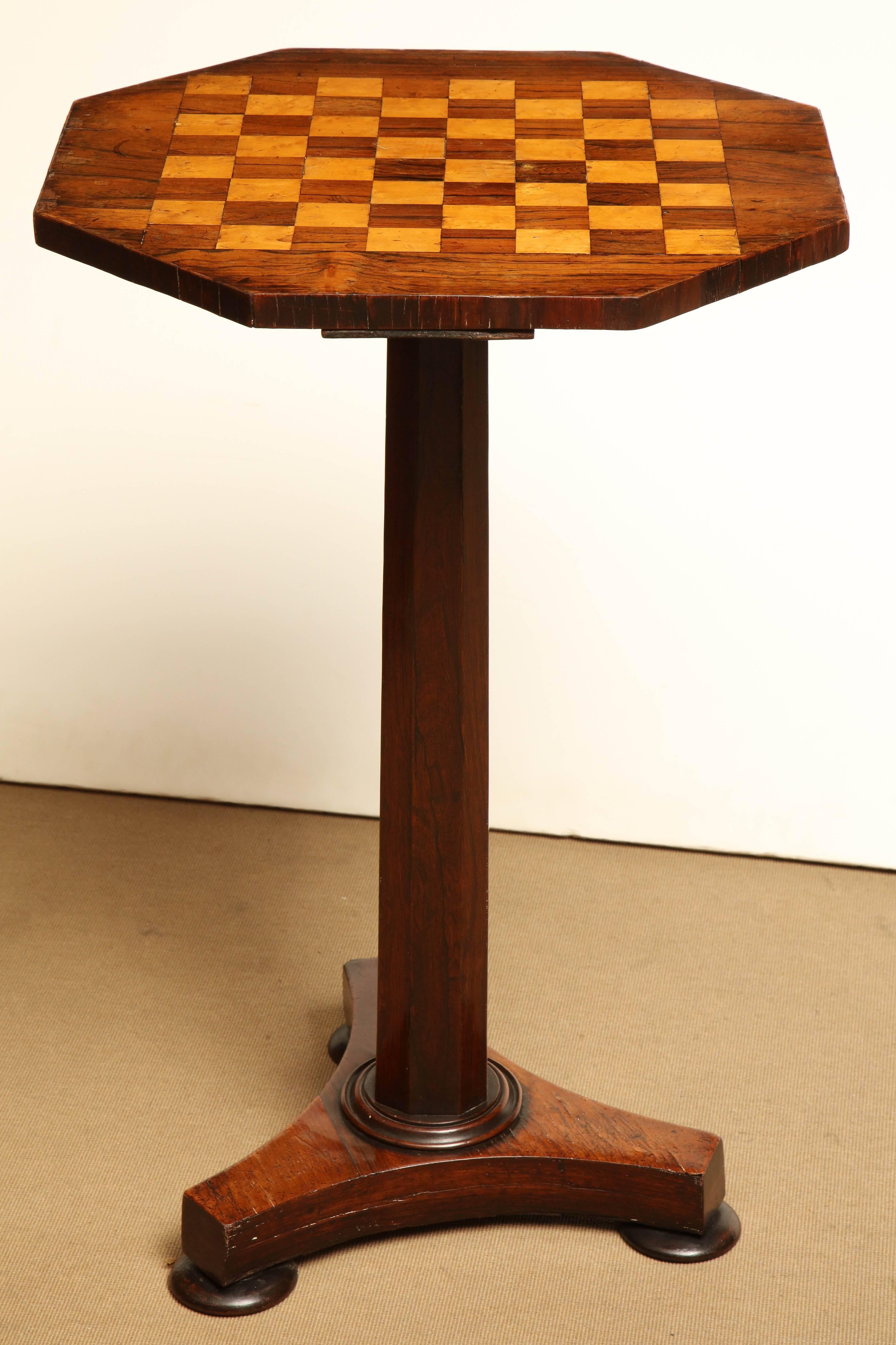 Mid-19th Century English Octagonal Table with Game Board Top 3