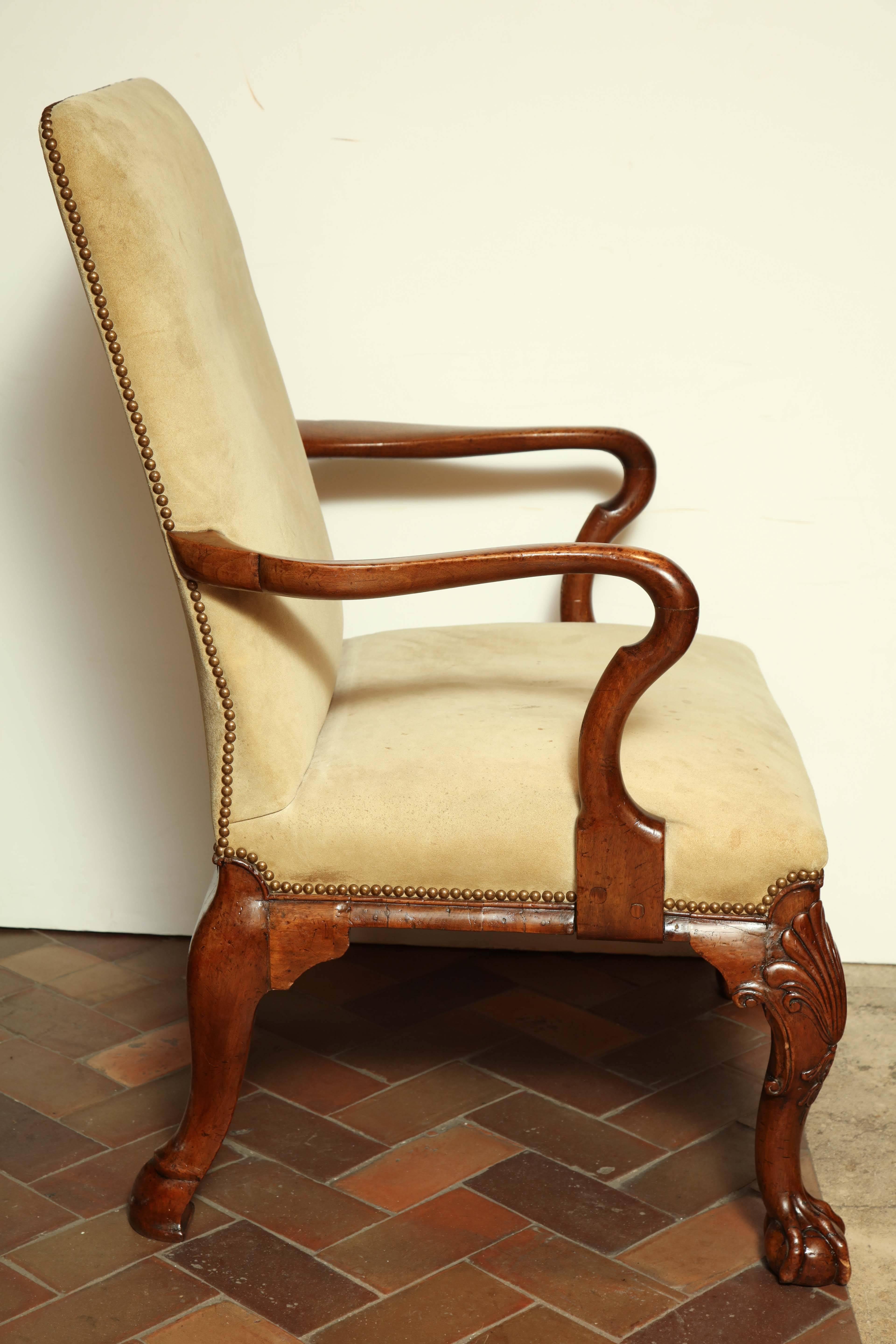 Pair of George II Walnut Library Chairs 2