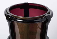 Silvano Signoretto pair of black and gold Murano glass vases, Italy 2016