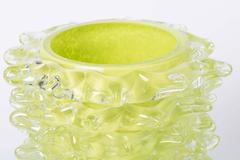 Silvano Signoretto pair of lyme green Murano glass "Rostratti" vases, Italy 2010