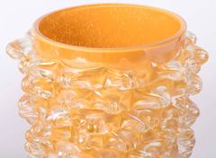 Silvano Signoretto pair of amber Murano glass "Rostratti" vases, Italy 2016