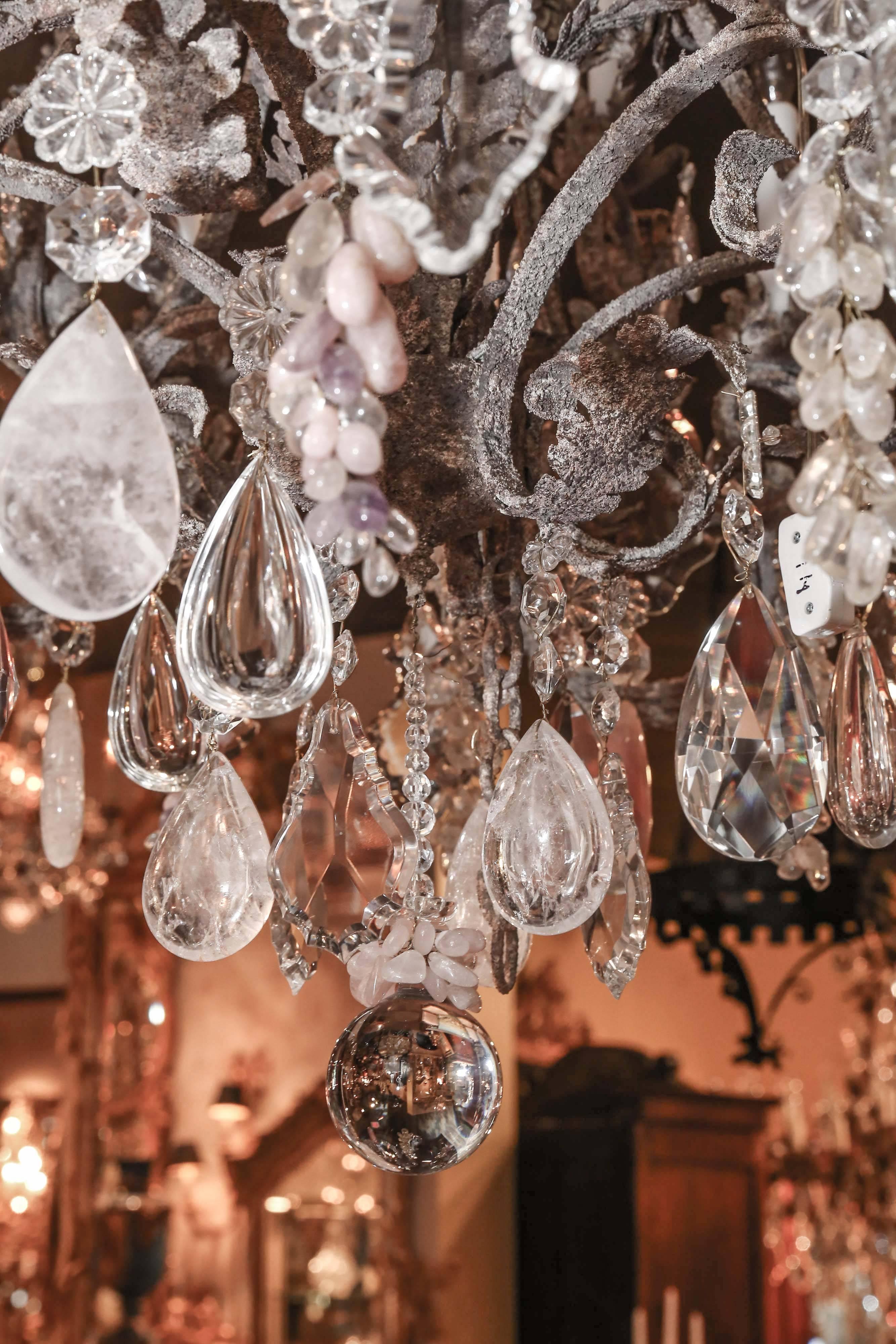 iron crystal chandelier