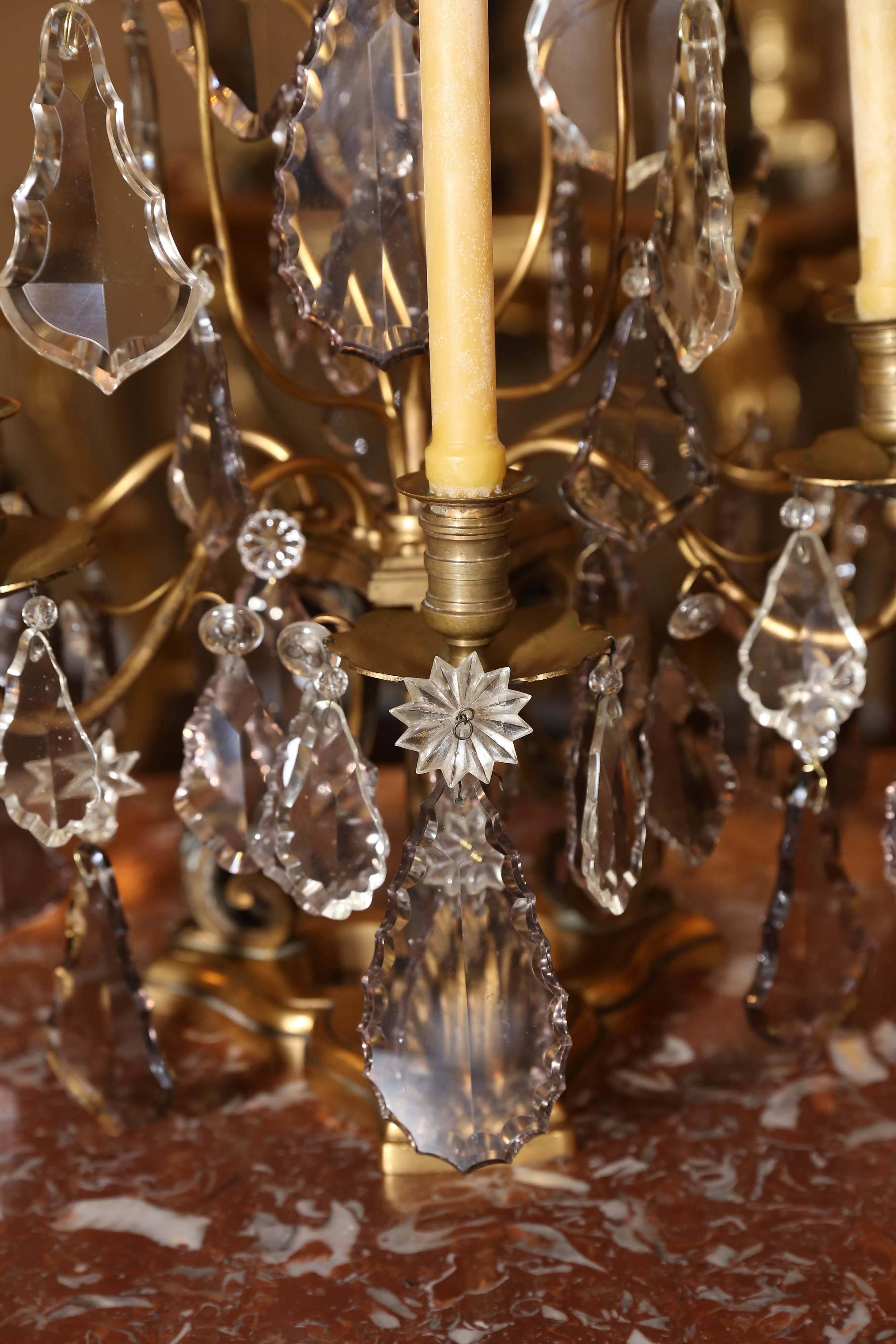 Pareja de Girondelas Antiguas Francesas con Cristal Ahumado, Transparente y Lavanda Francés en venta
