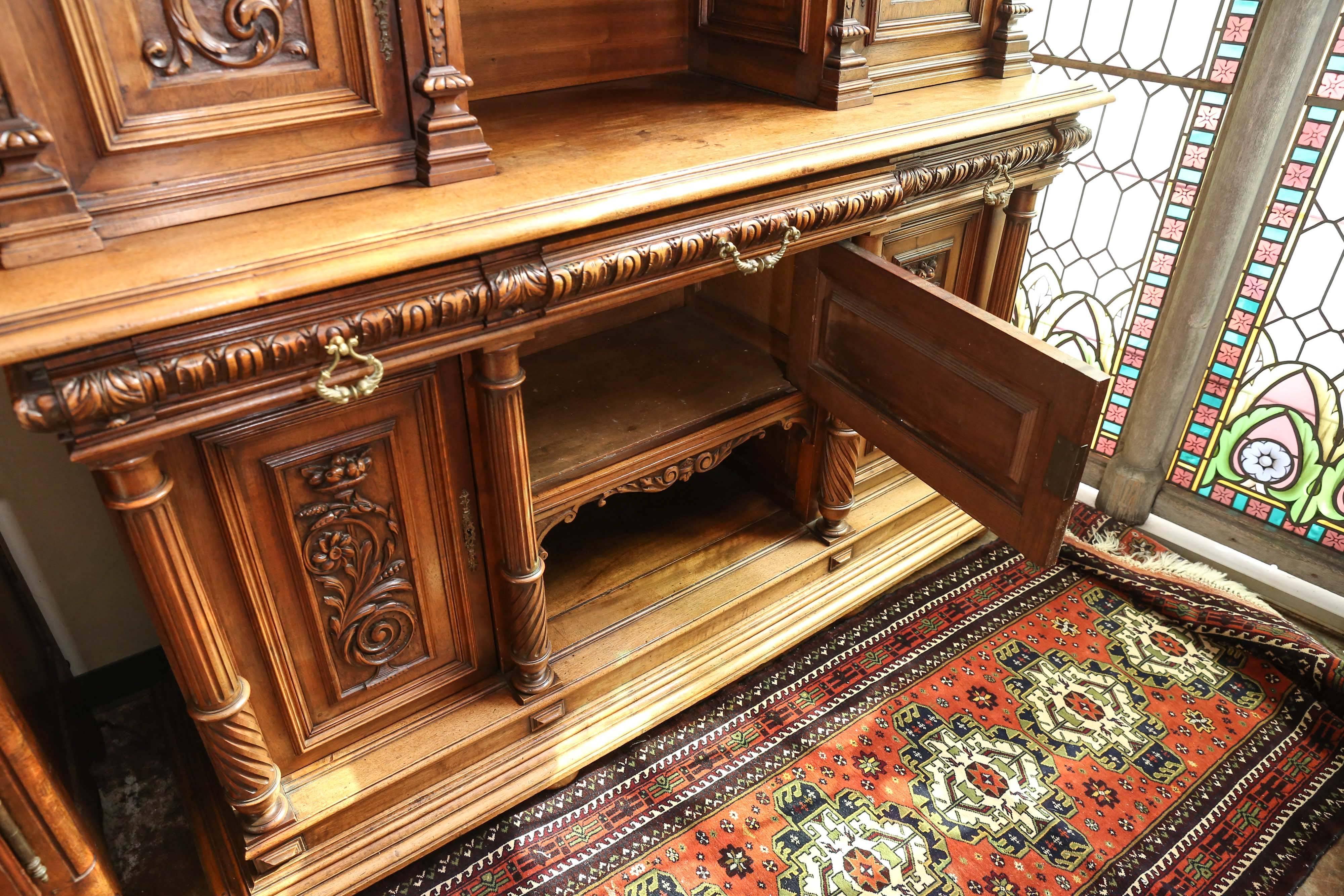 French 19th Century Buffet or Corps De Deux, Henry II, Walnut For Sale 2