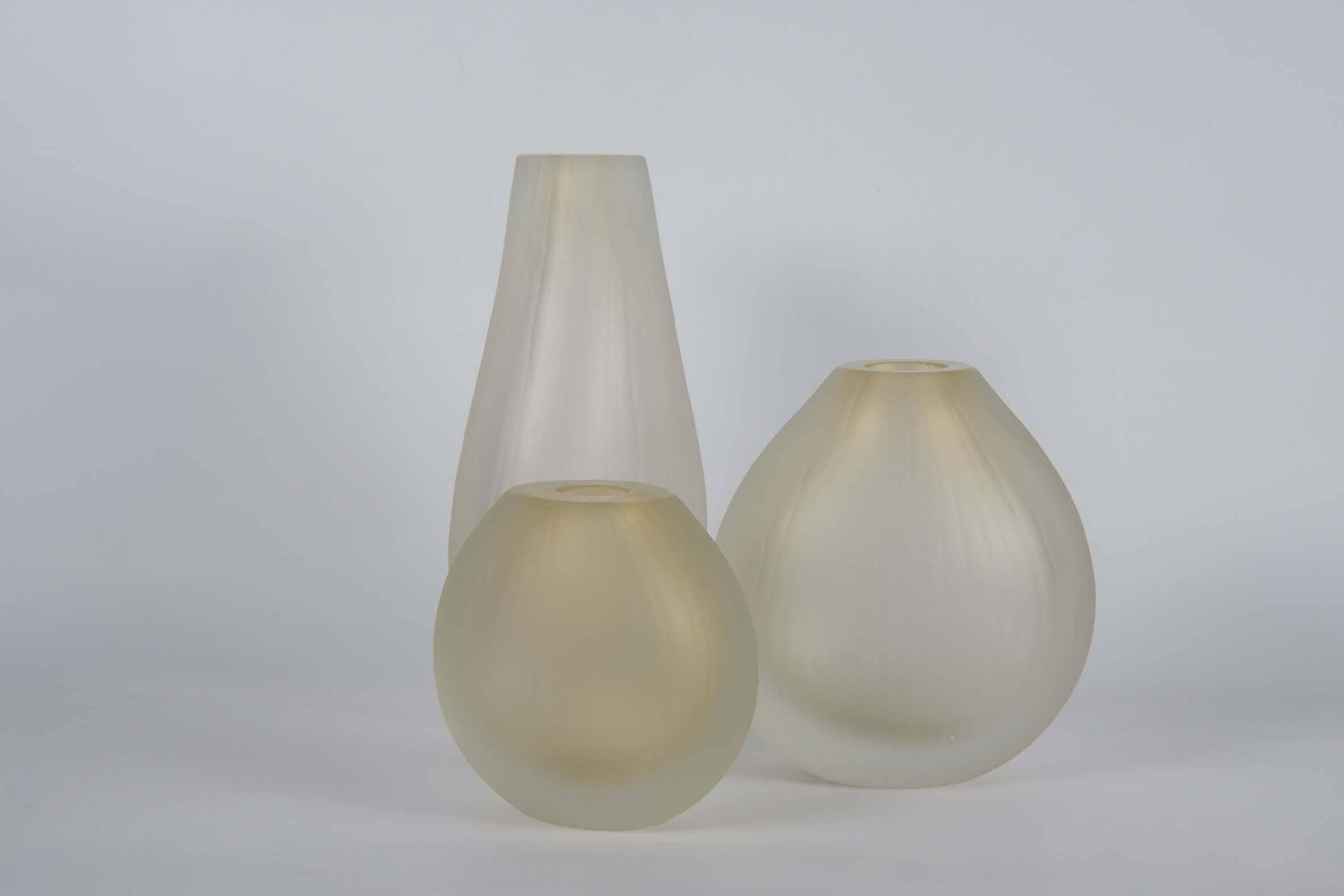 Set of the vases in Murano glass signed Alberto dona.