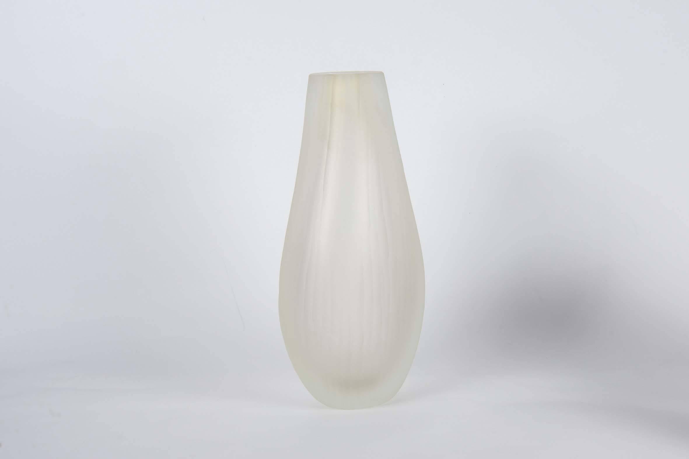 Italian Set of Three Vases in Murano Glass Signed Alberto Dona