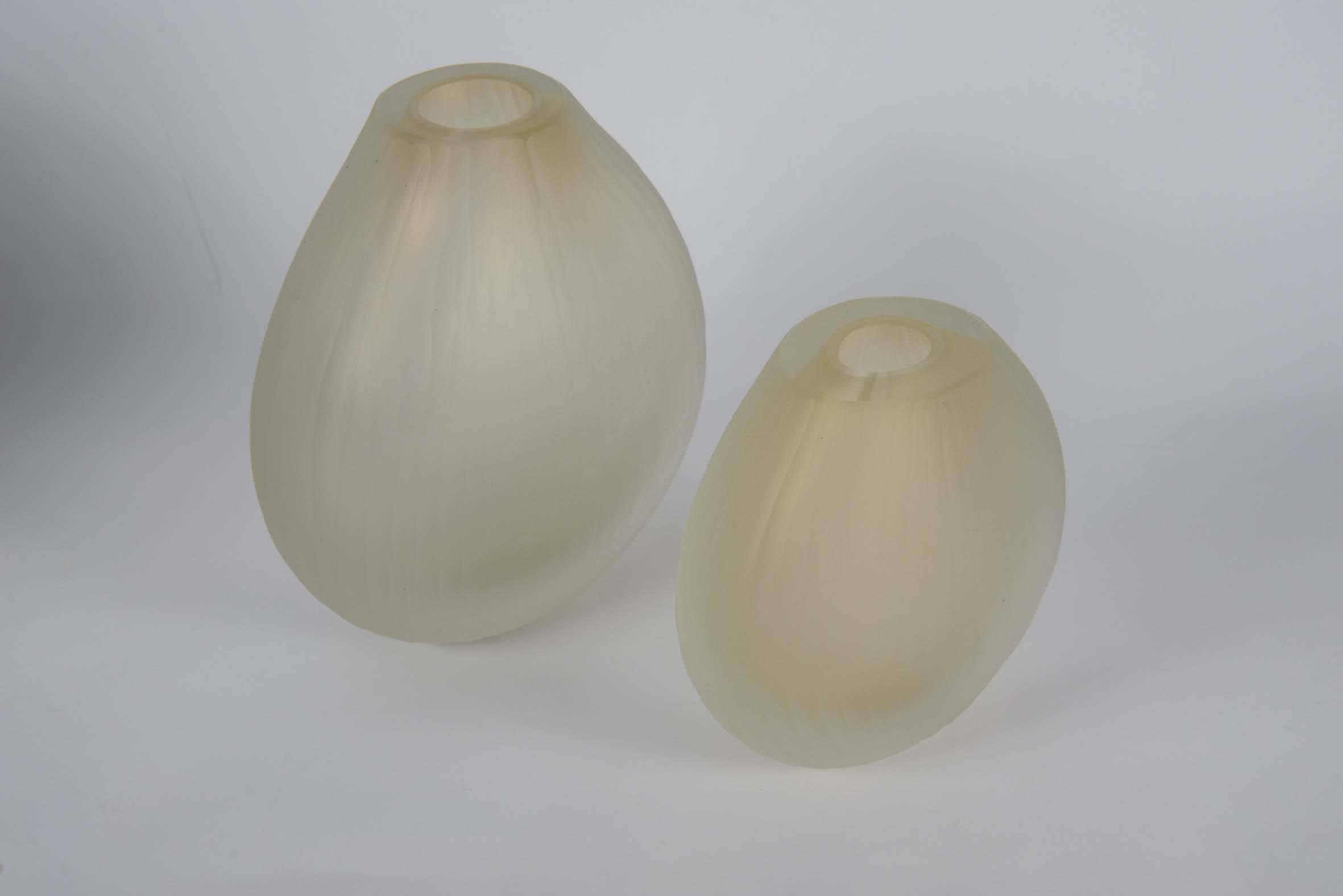 Set of Three Vases in Murano Glass Signed Alberto Dona 1